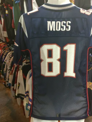 Vintage #81 RANDY MOSS New England Patriots NFL Reebok Jersey YL