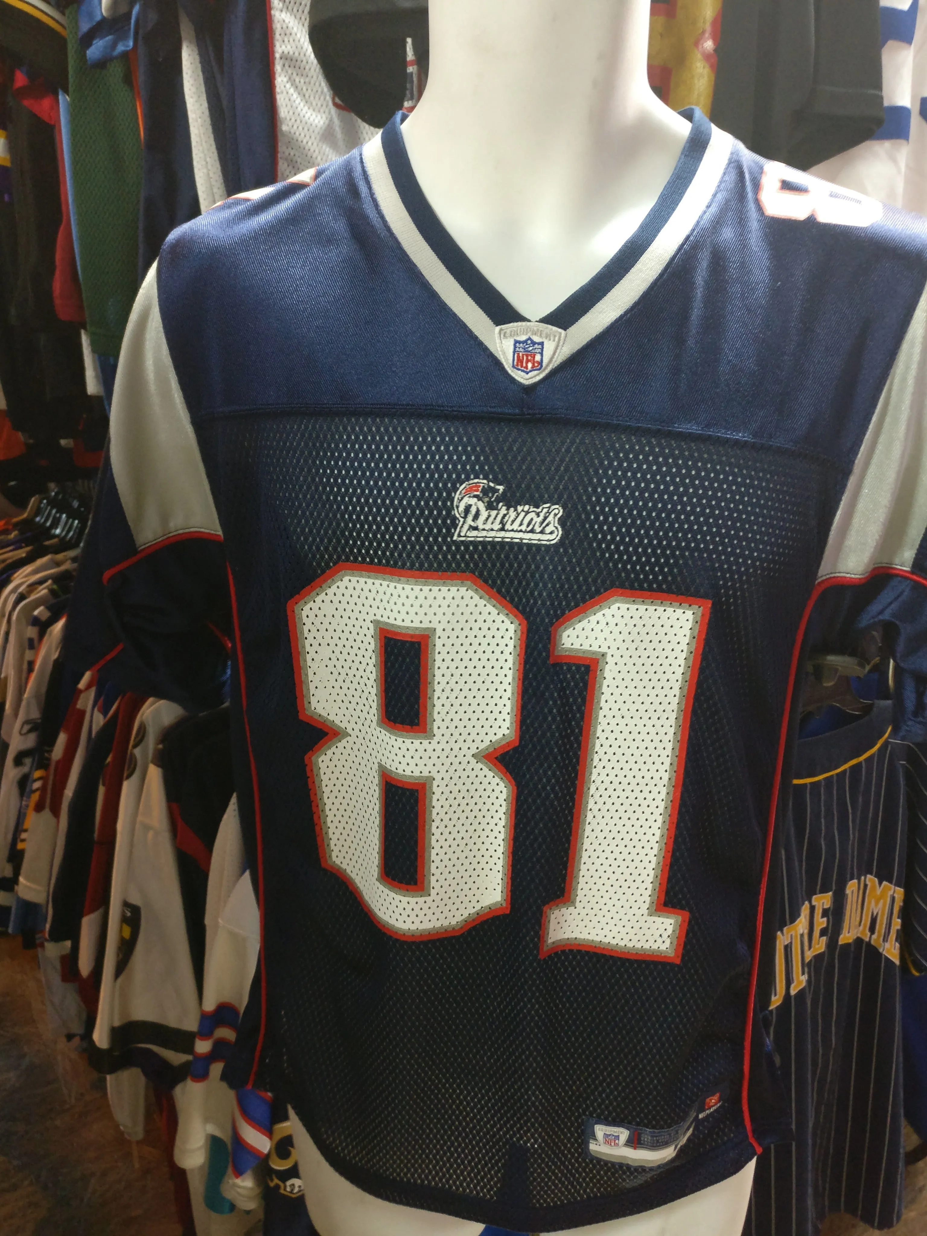Vintage #81 RANDY MOSS New England Patriots NFL Reebok Jersey YL