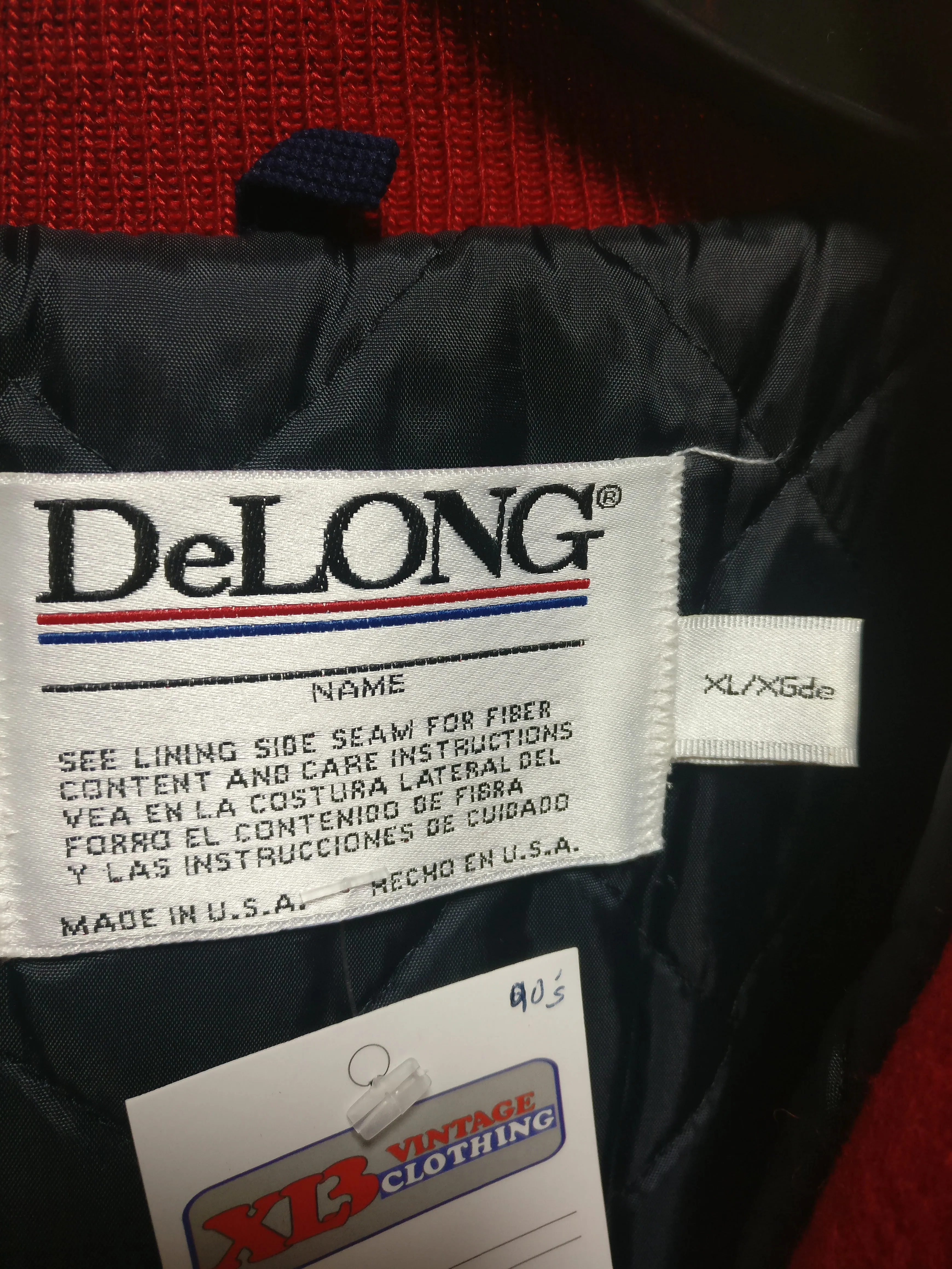 Vintage 90s KANSAS CITY CHIEFS AFC NFL Delong Varsity Jacket XL