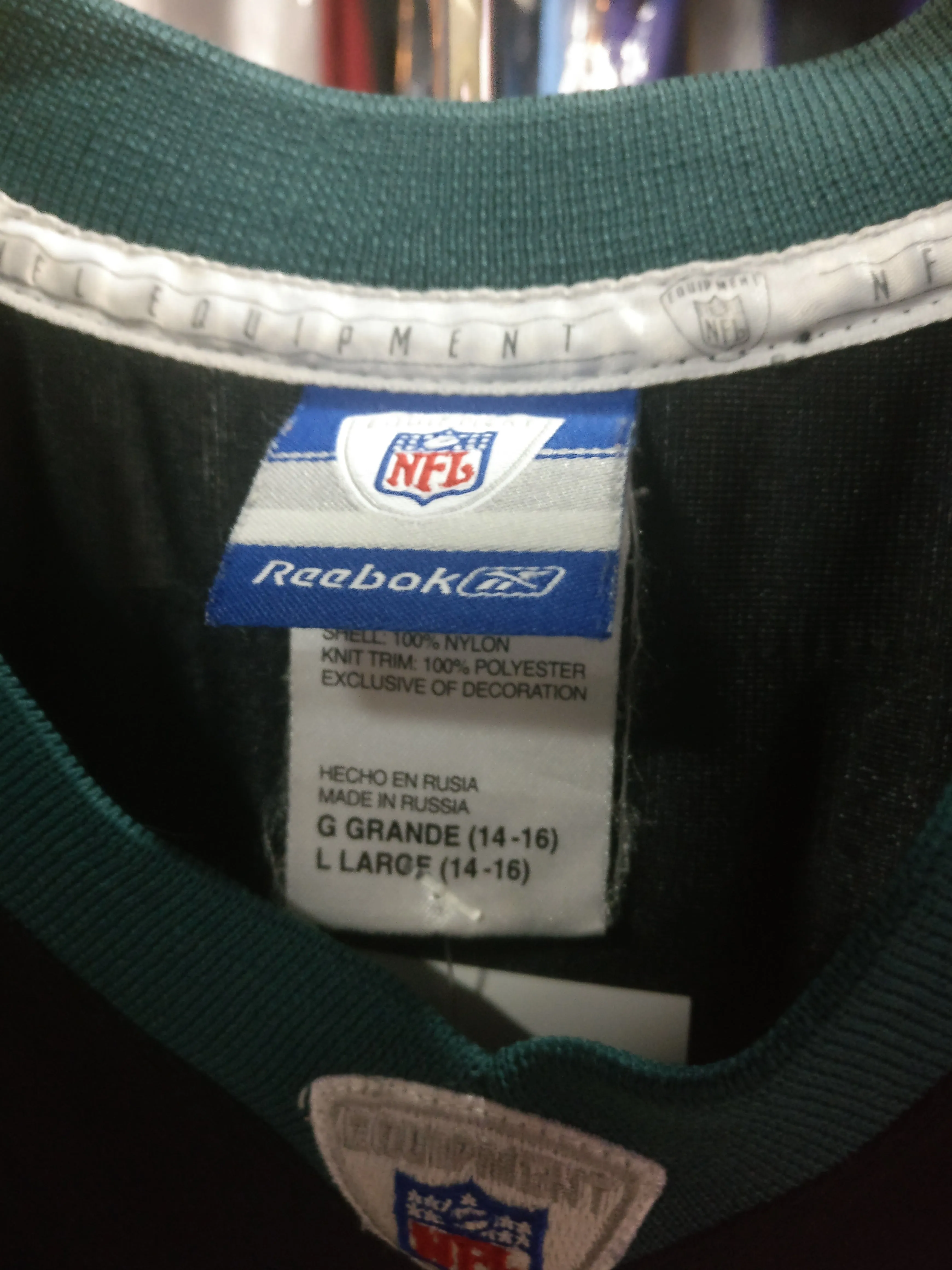 Vintage #93 JEVON KEARSE Philadelphia Eagles NFL Reebok Jersey YL