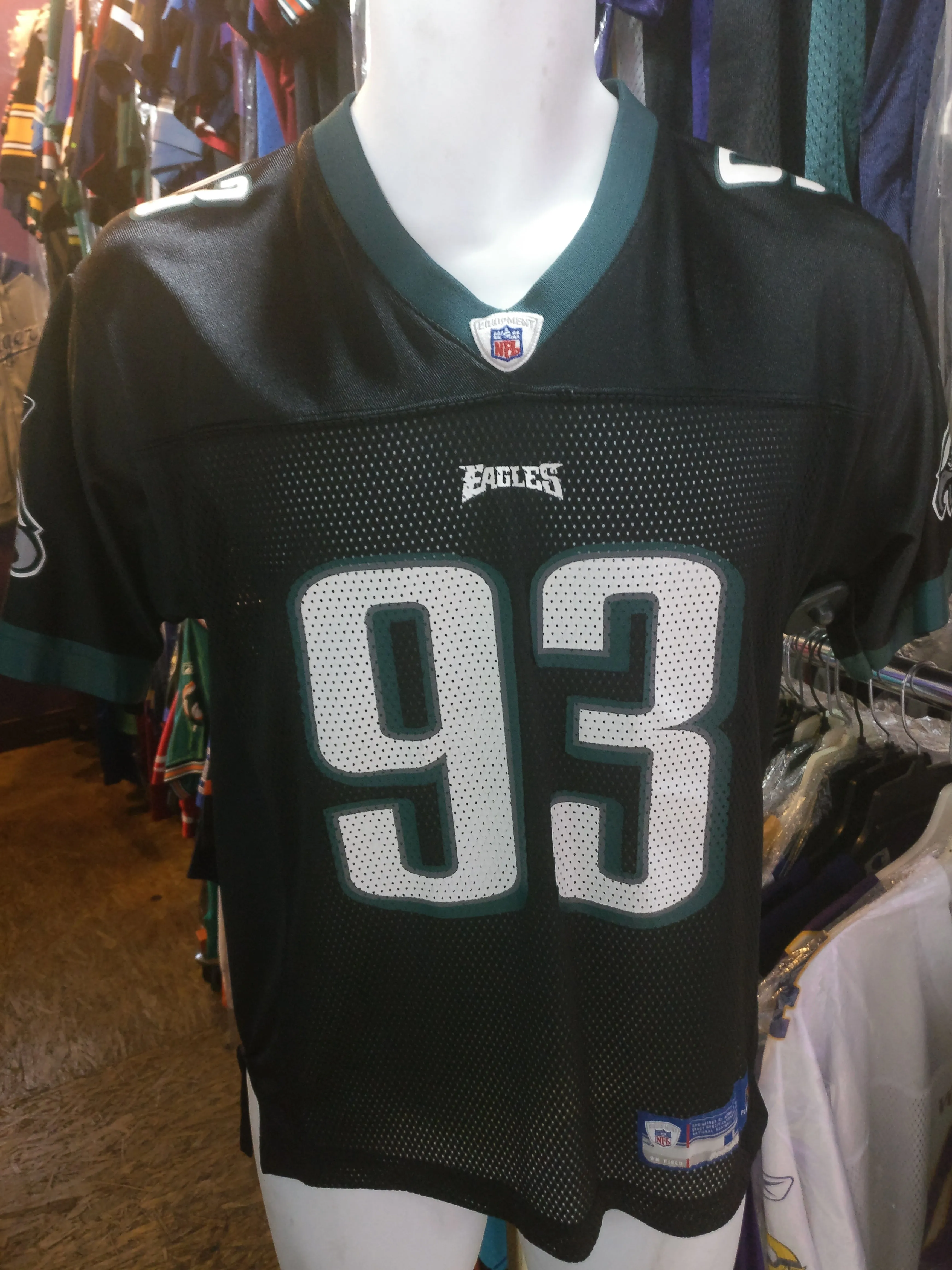 Vintage #93 JEVON KEARSE Philadelphia Eagles NFL Reebok Jersey YL