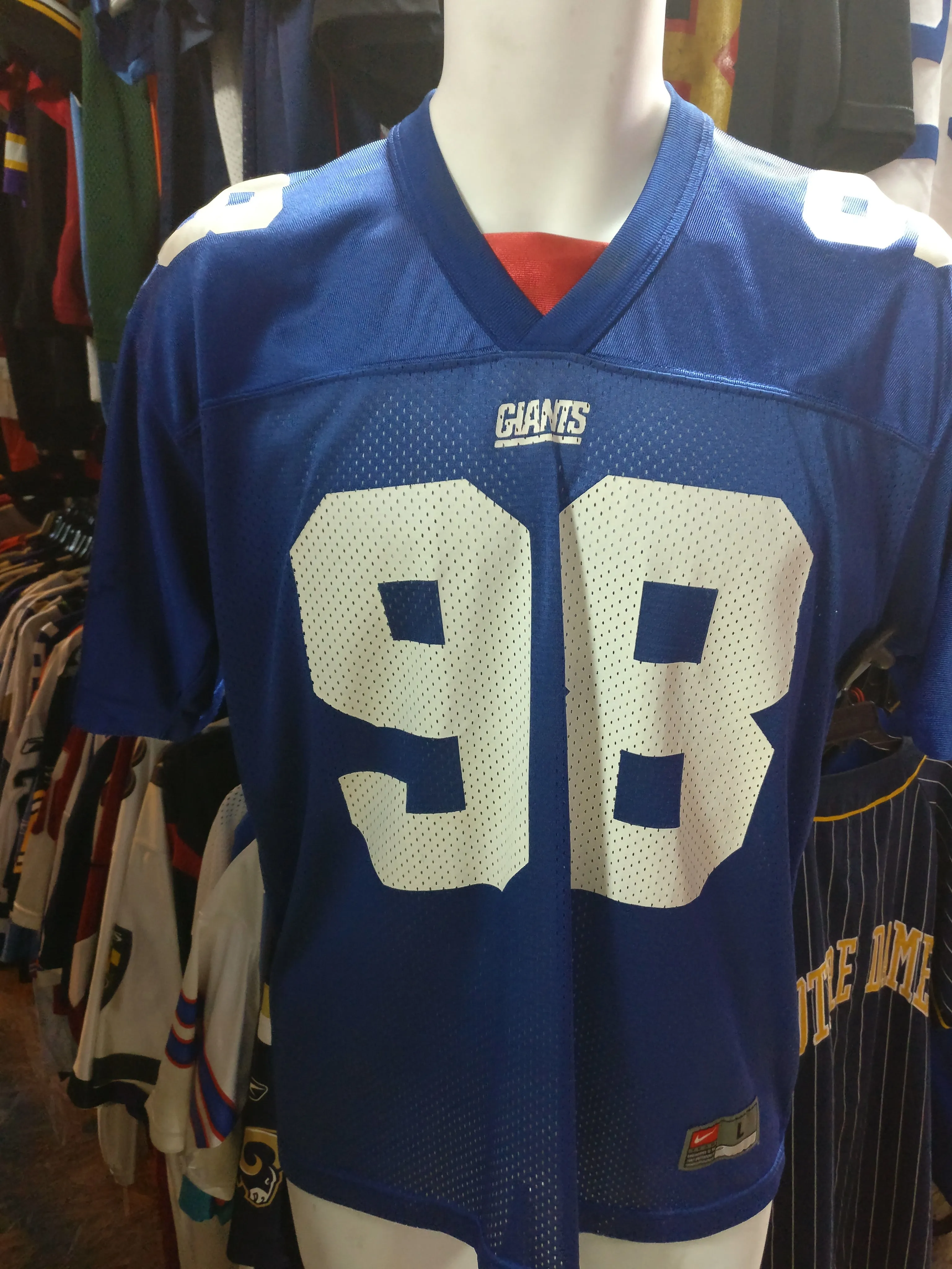 Vintage #98 JESSIE ARMSTEAD New York Giants NFL Nike Jersey YL