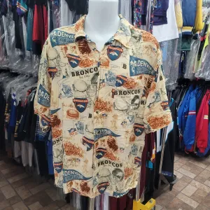Vintage DENVER BRONCOS NFL Rayon Hawaiian Shirt L