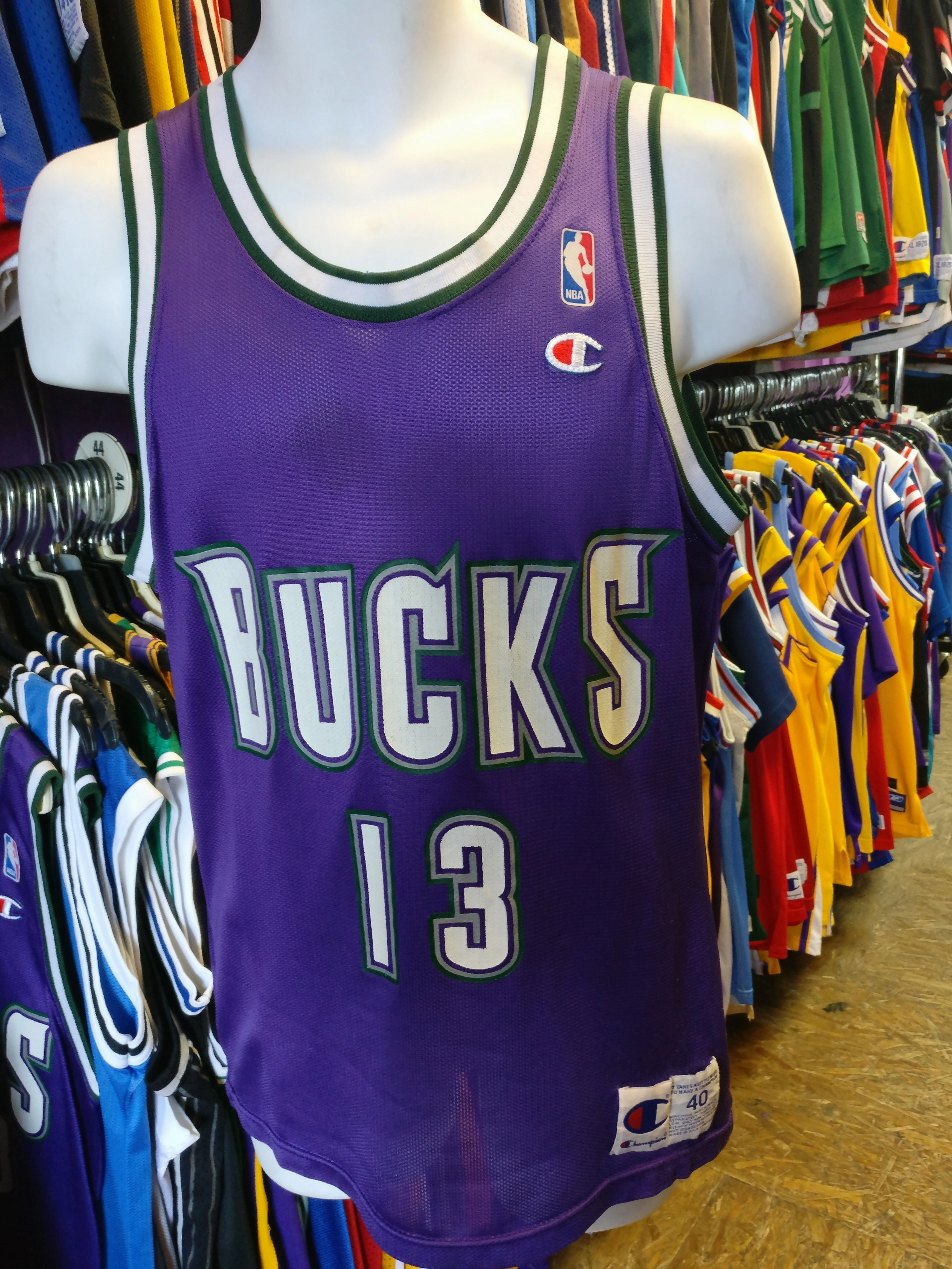 Vintage #13 GLENN ROBINSON Milwaukee Bucks NBA Champion Jersey 40