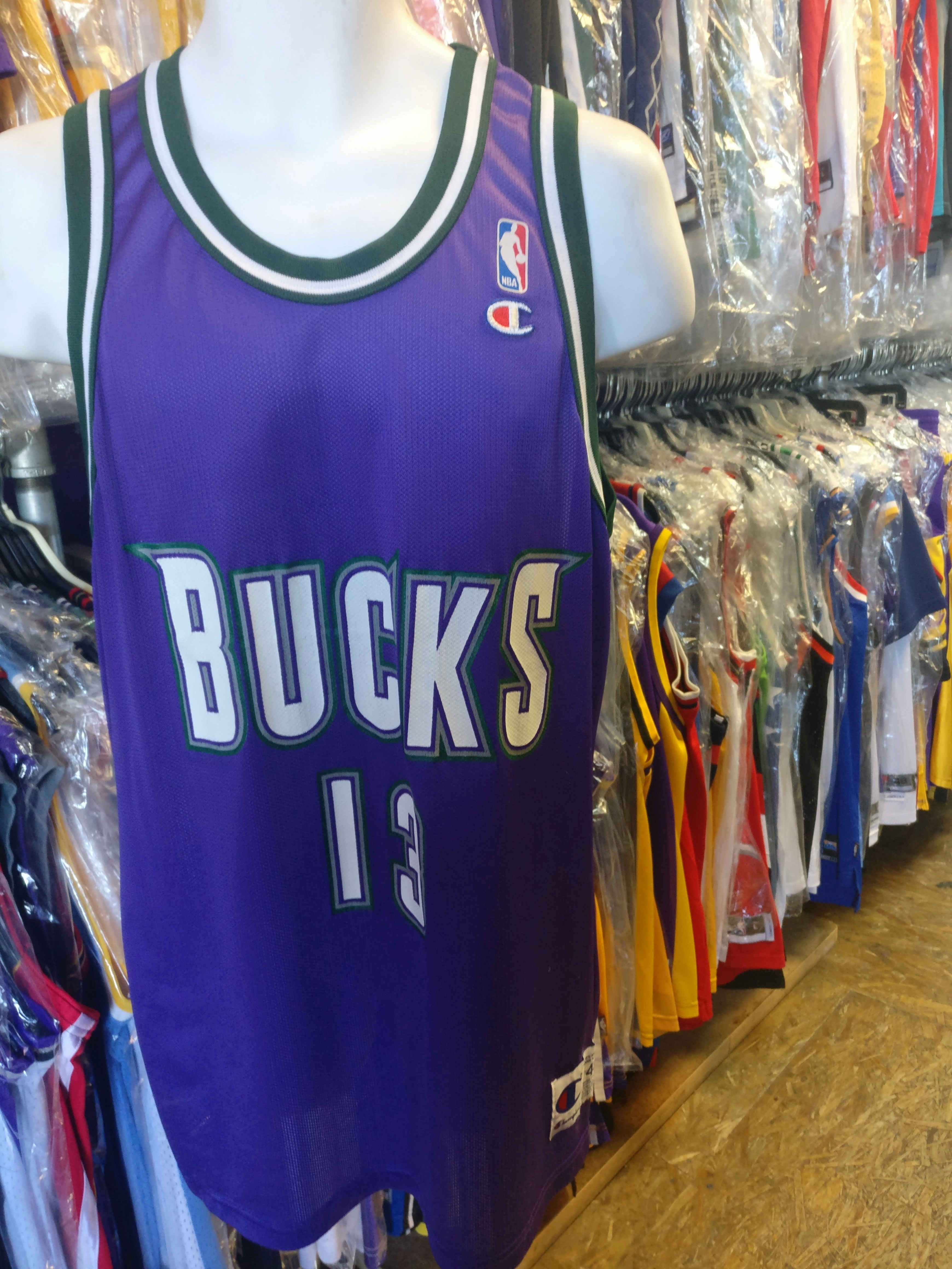 Vintage #13 GLENN ROBINSON Milwaukee Bucks NBA Champion Jersey 48