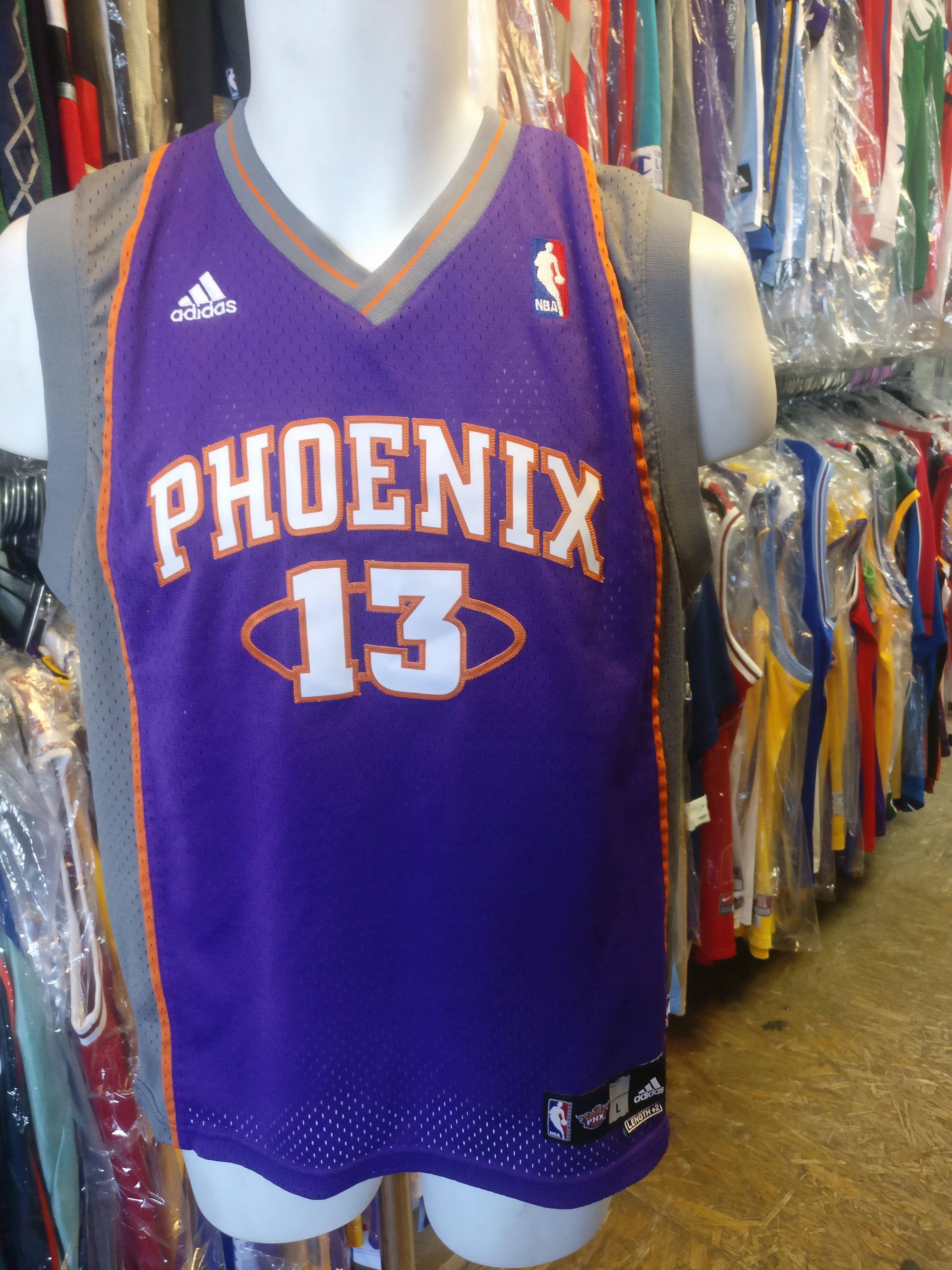 Vintage #13 STEVE NASH Phoenix Suns NBA Adidas Authentic Jersey YL