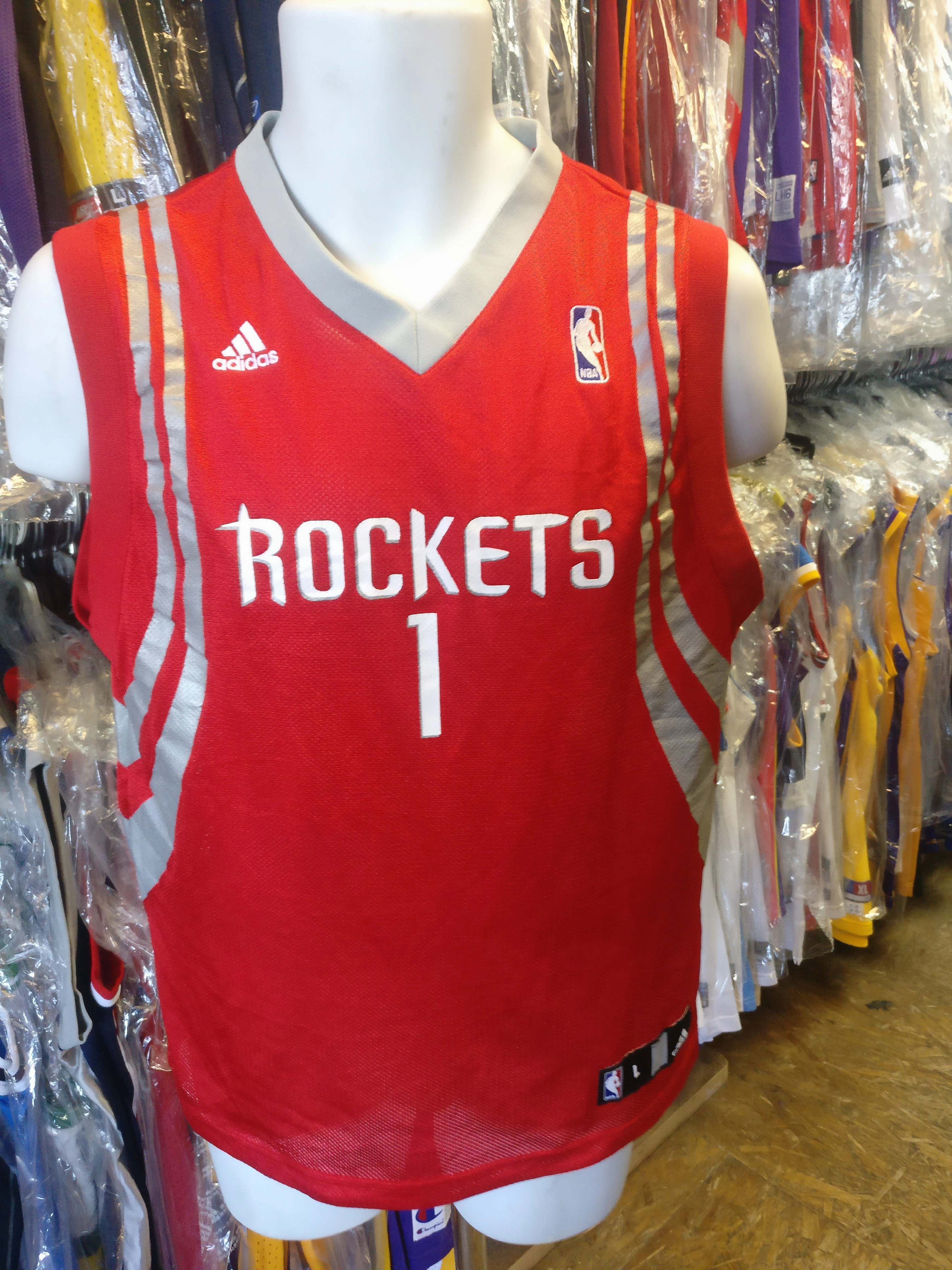 Vintage #1 TRACY McGRADY Houston Rockets NBA Adidas Jersey YL