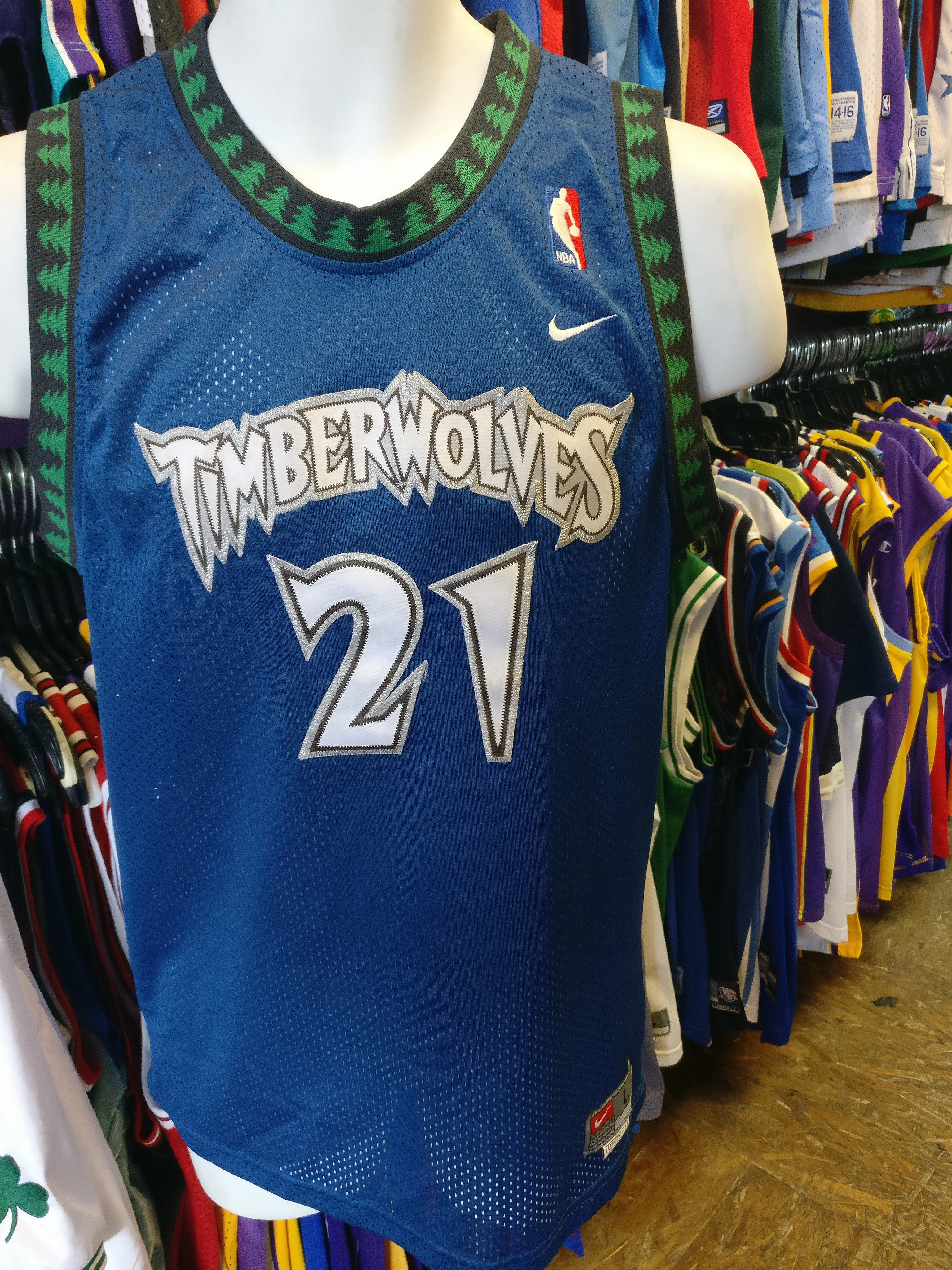 Vintage #21 KEVIN GARNETT Minnesota Timberwolves NBA Nike Jersey YL