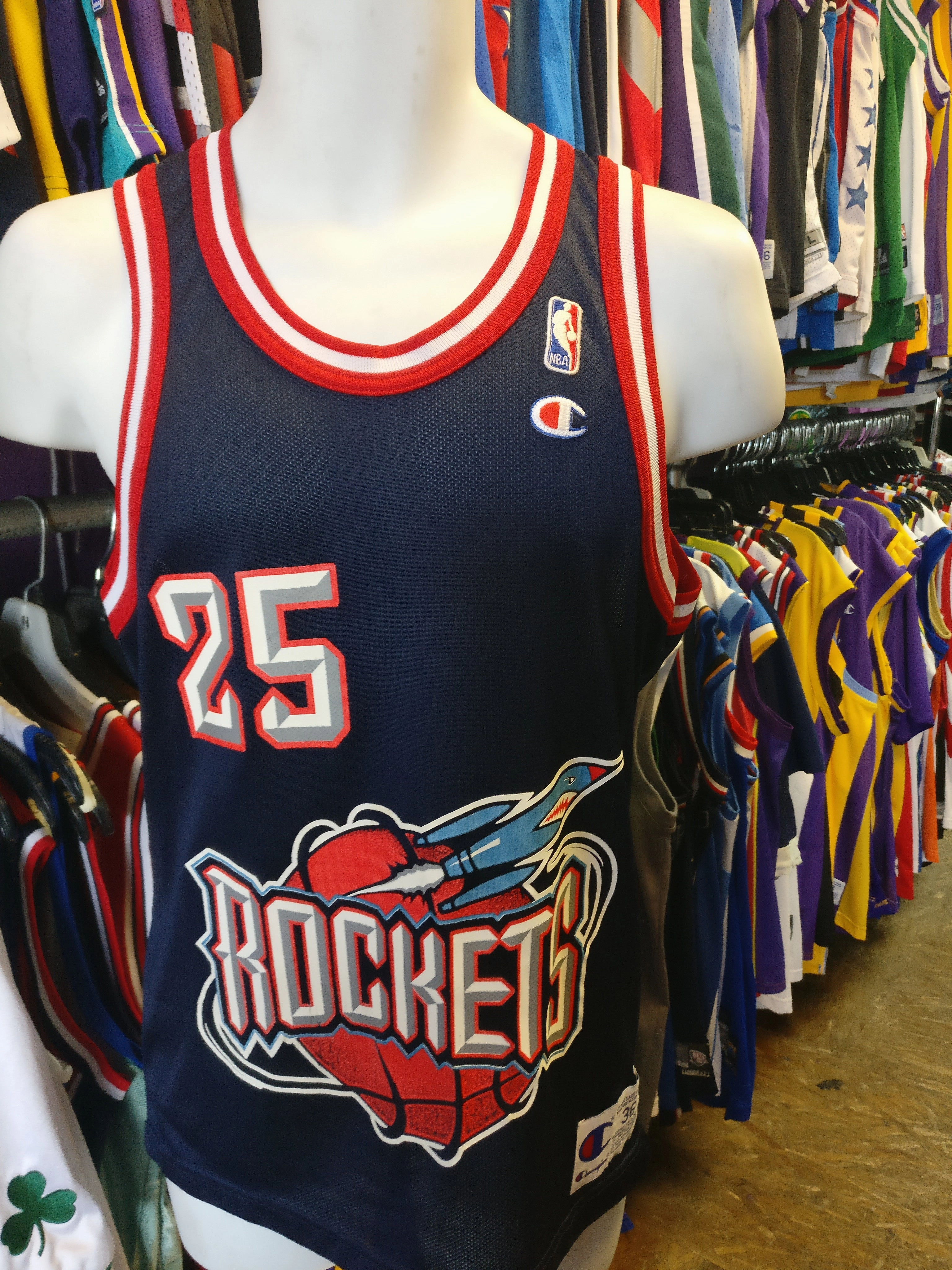 Vintage #25 ROBERT HORRY Houston Rockets NBA Champion Jersey 36