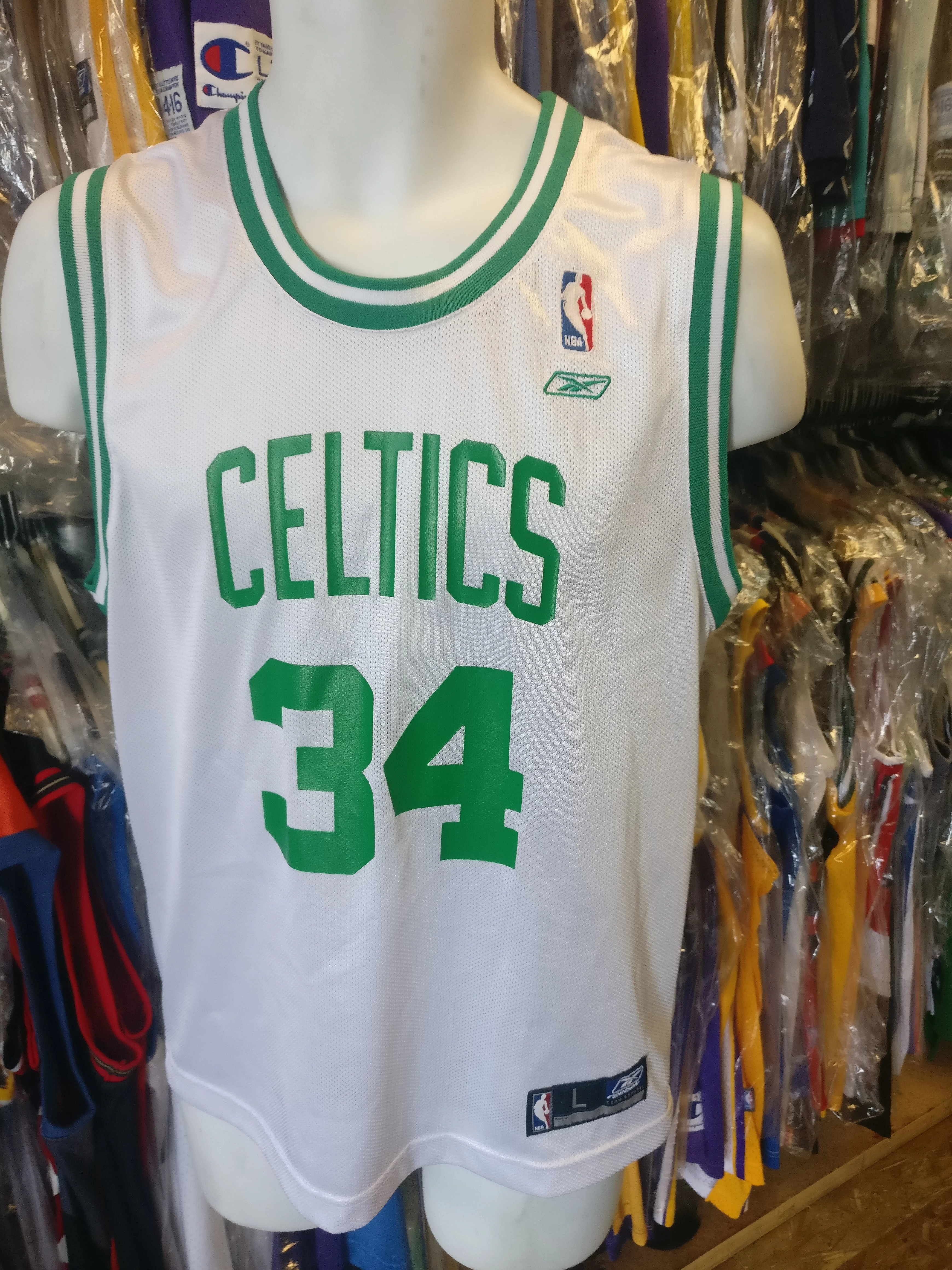 Vintage #34 PAUL PIERCE Boston Celtics NBA Reebok Jersey YL