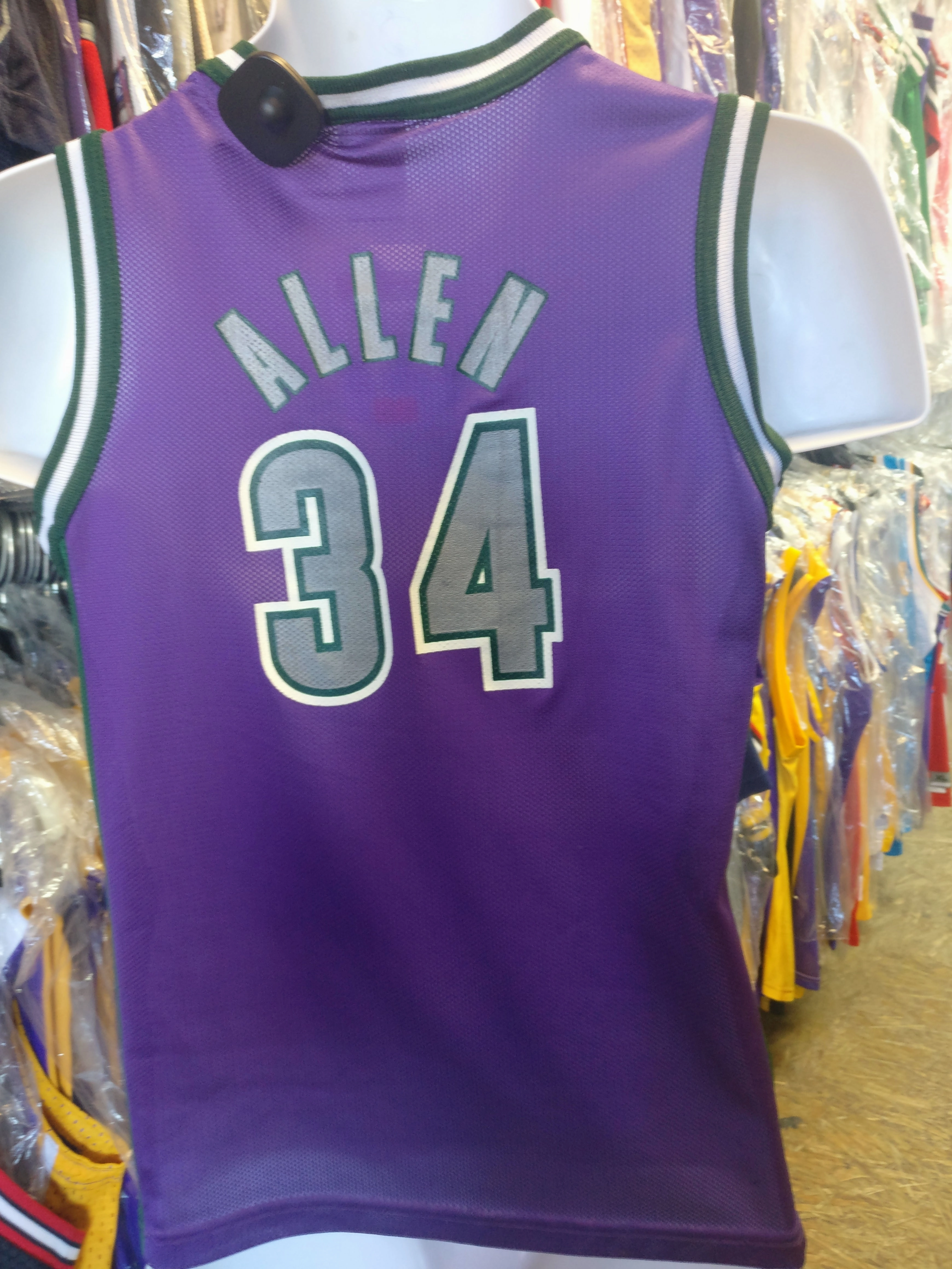 Vintage #34 RAY ALLEN Milwaukee Bucks NBA Champion Jersey 10-12