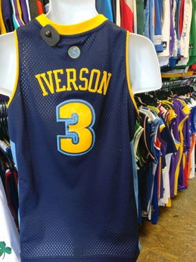 Vintage #3 ALLEN IVERSON Denver Nuggets NBA Adidas Authentic Jersey YL