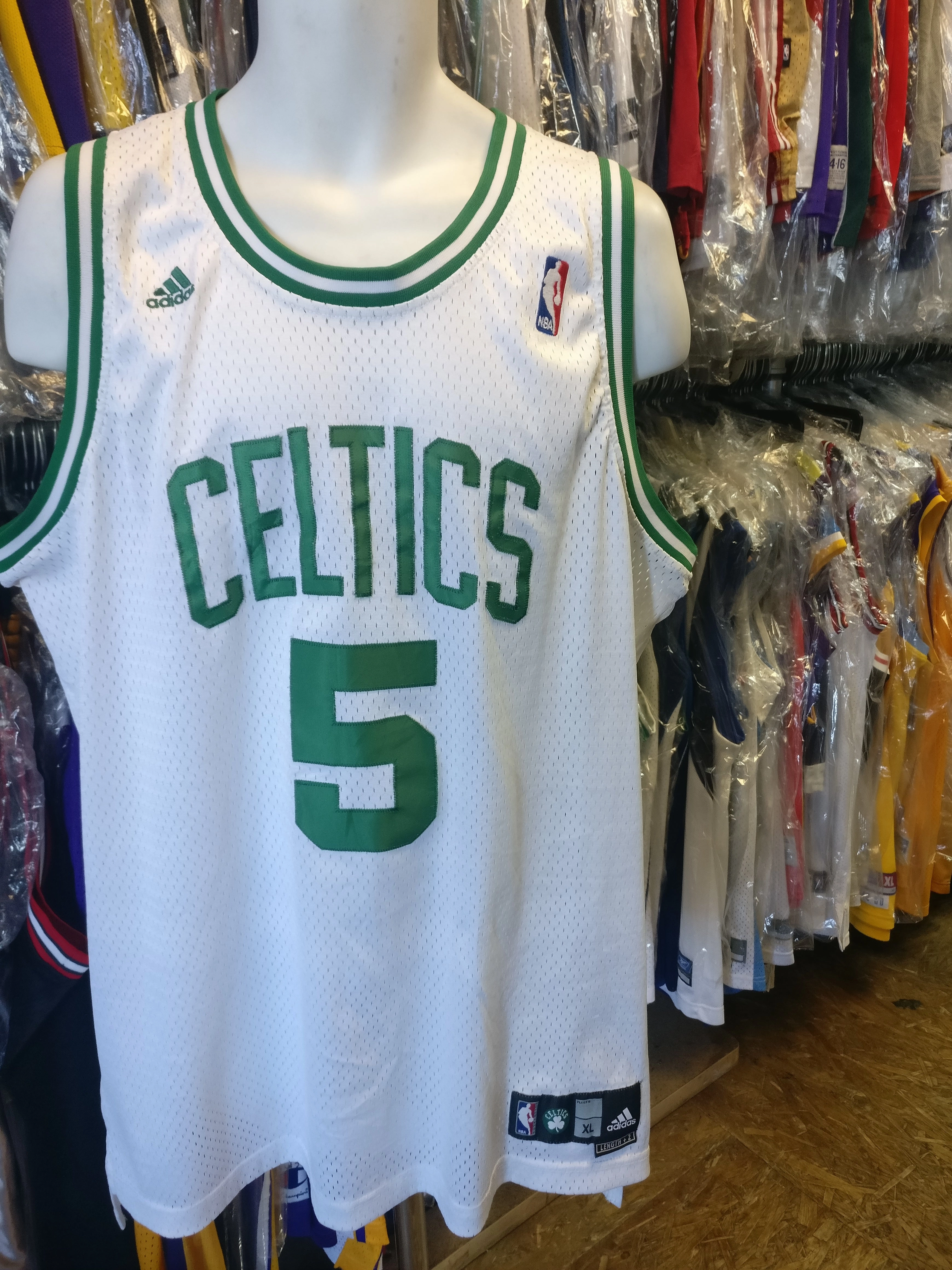 Vintage #5 KEVIN GARNETT Boston Celtics NBA Adidas Authentic Jersey XL