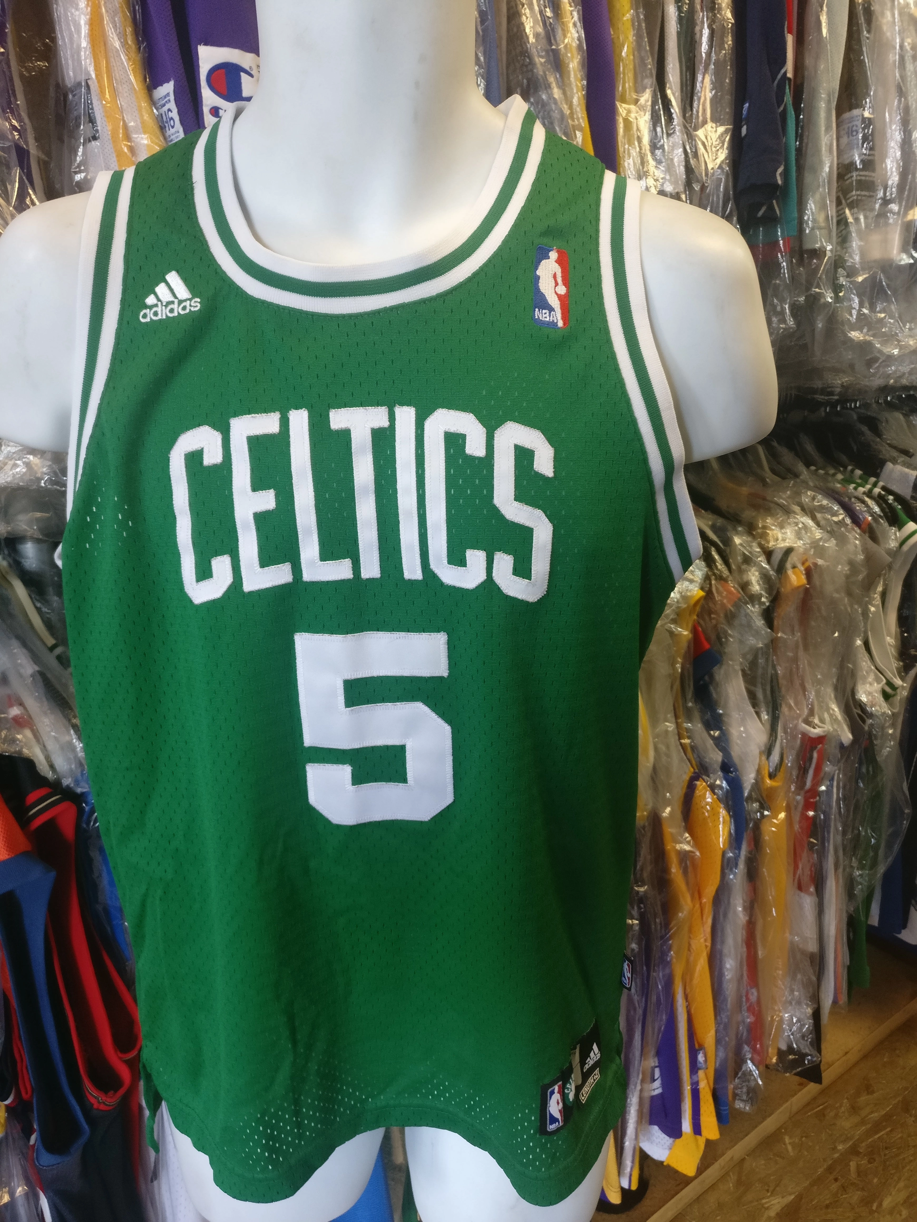 Vintage #5 KEVIN GARNETT Boston Celtics NBA Adidas Authentic Jersey YL