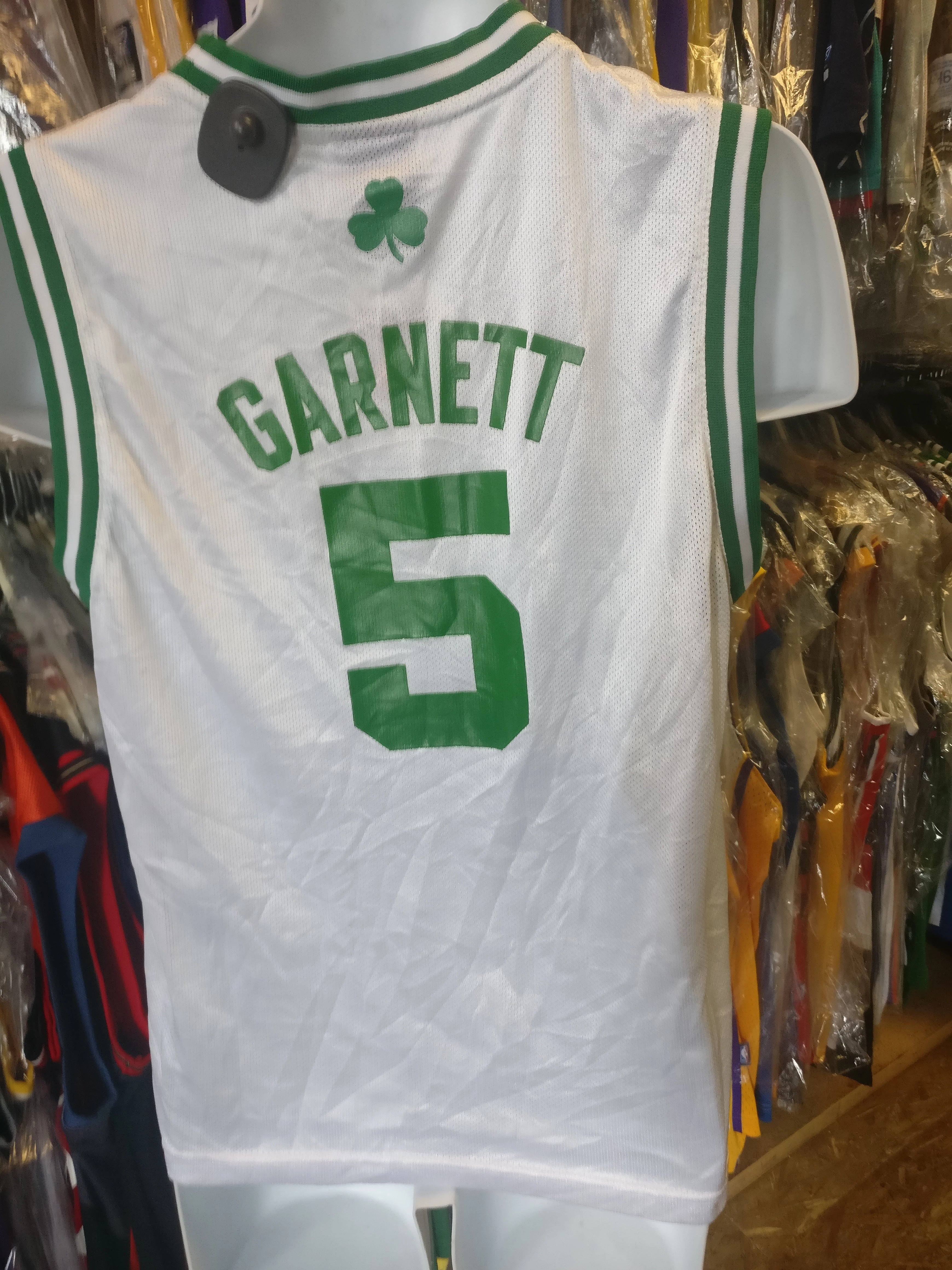 Vintage #5 KEVIN GARNETT Boston Celtics NBA Adidas Jersey YL