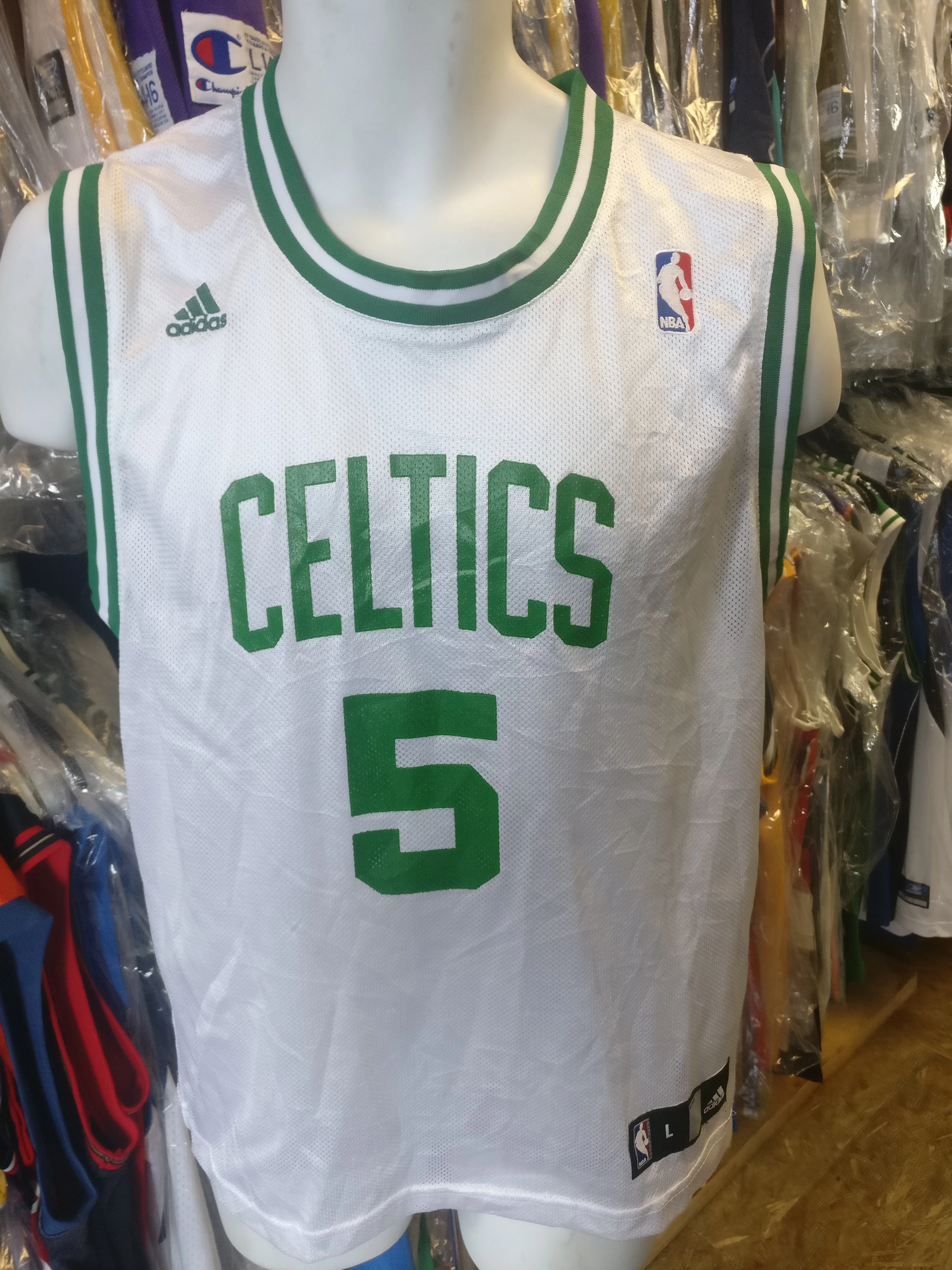 Vintage #5 KEVIN GARNETT Boston Celtics NBA Adidas Jersey YL