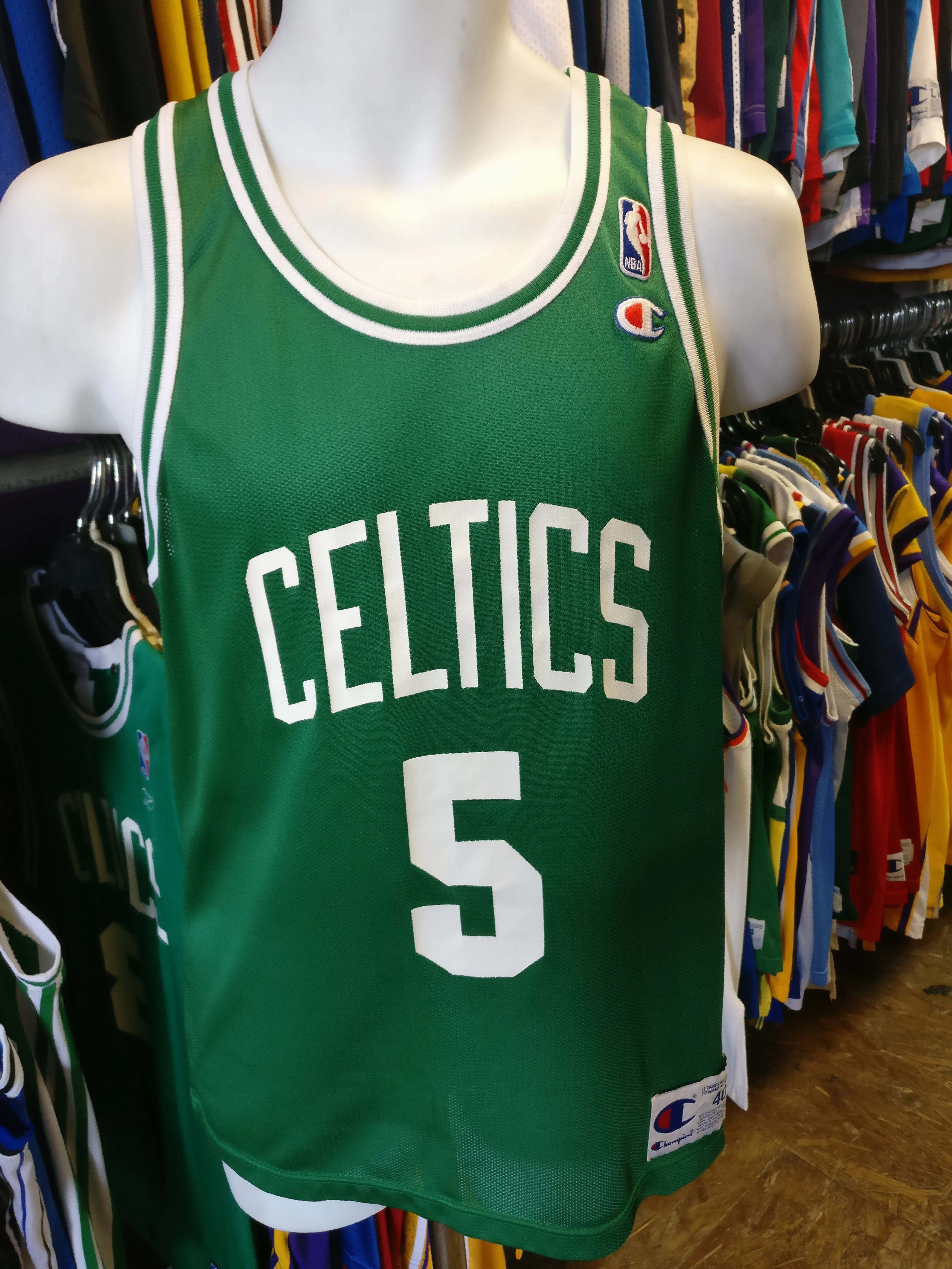 Vintage #5 RON MERCER Boston Celtics NBA Champion Jersey 40