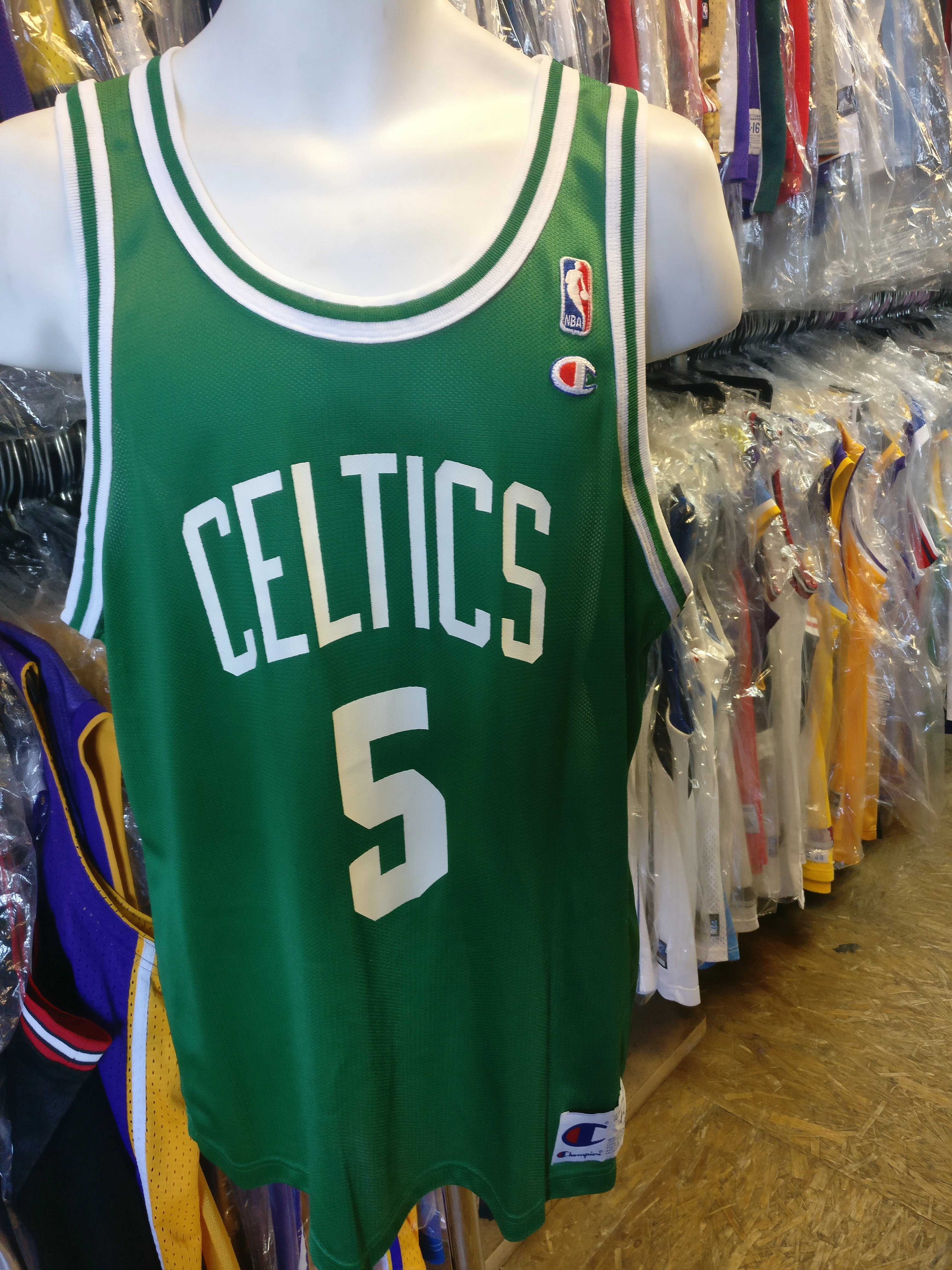 Vintage #5 RON MERCER Boston Celtics NBA Champion Jersey 44