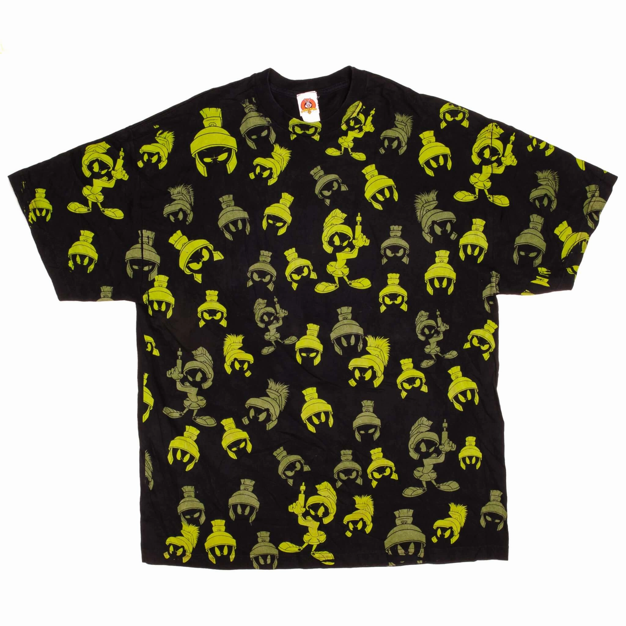 VINTAGE ALL OVER PRINT LOONEY TUNES MARVIN THE MARTIAN TEE SHIRT 2006 SIZE 2XL