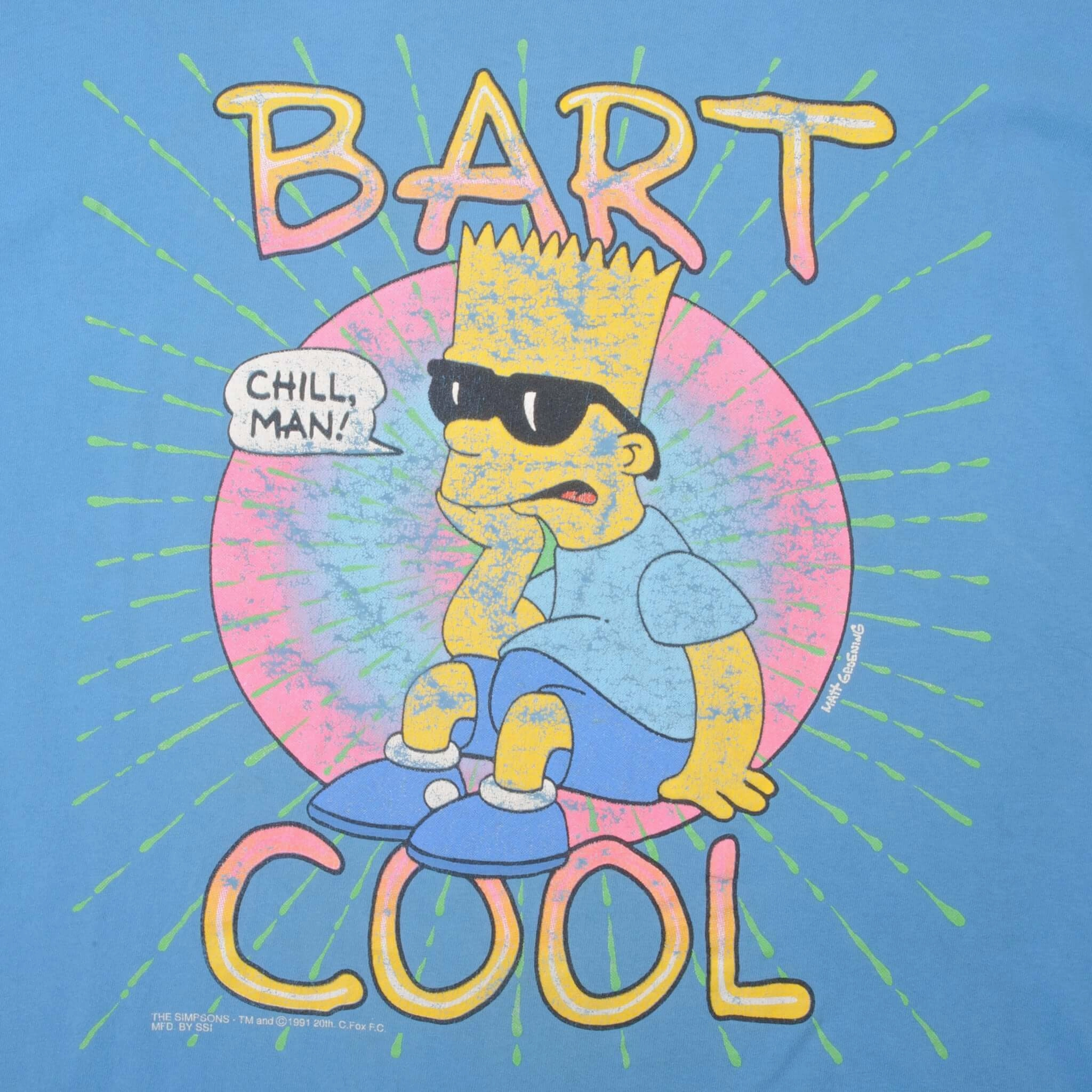 VINTAGE BART SIMPSON COOL TEE SHIRT 1991 SIZE XL MADE IN USA