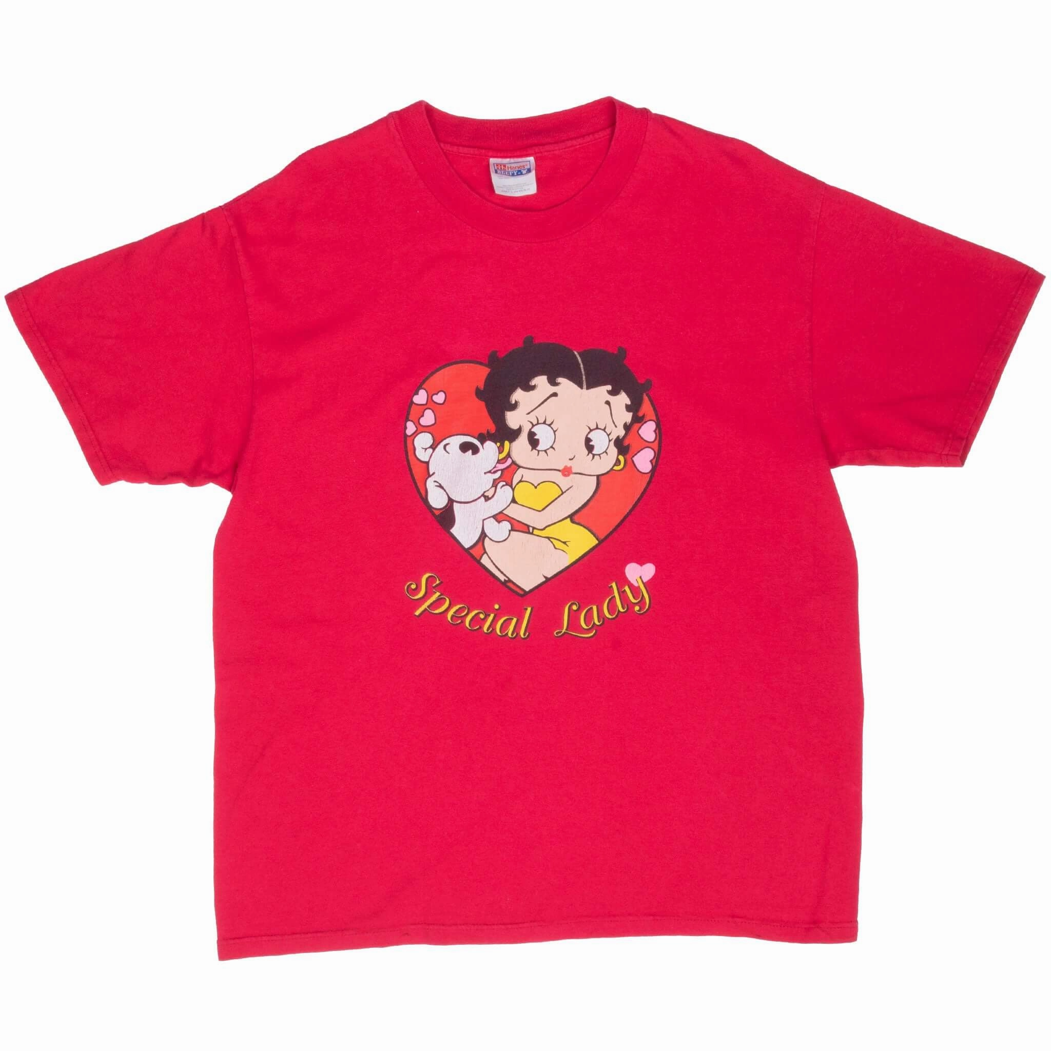 VINTAGE BETTY BOOP SPECIAL LADY HOT PINK TEE SHIRT 1990S LARGE