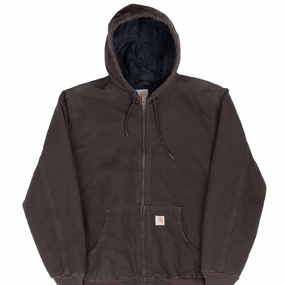 VINTAGE CARHARTT DARK BROWN WJ130DKB ACTIVE JACKET WOMAN MEDIUM