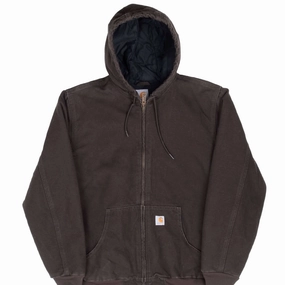 VINTAGE CARHARTT DARK BROWN WJ130DKB ACTIVE JACKET WOMAN MEDIUM