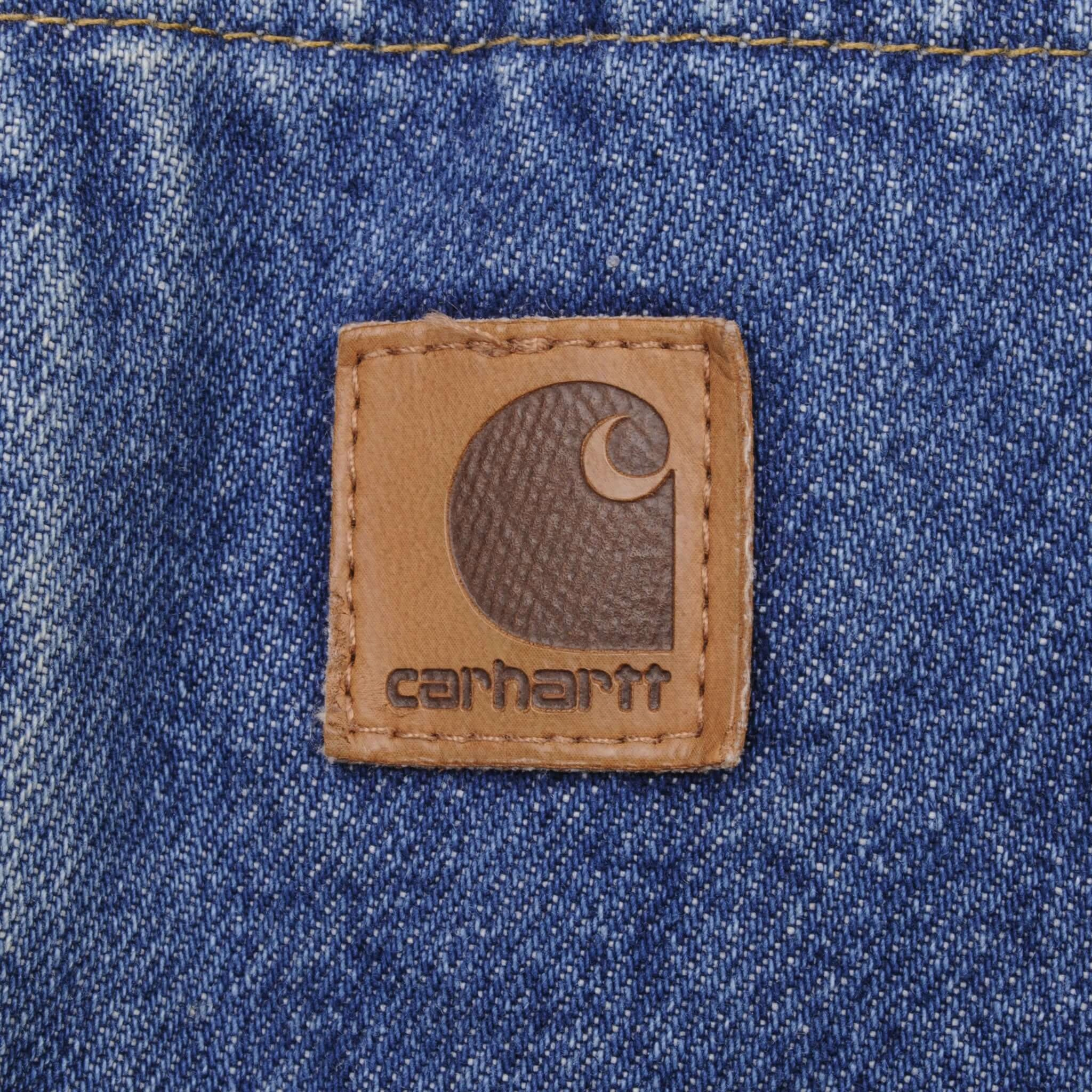 VINTAGE CARHARTT DENIM HOODED ACTIVE JACKET J139DST 1990S SIZE XL
