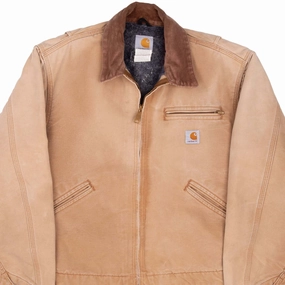 VINTAGE CARHARTT DETROIT BLANKET LINED BROWN JACKET J01 BRN 2007 MEDIUM MADE USA