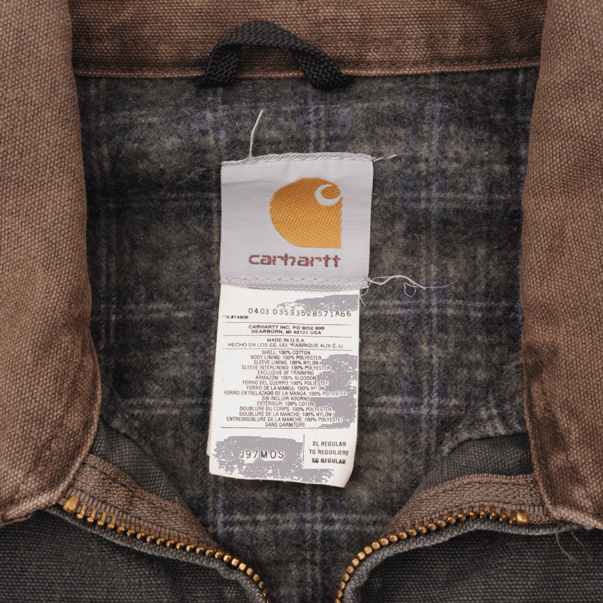 VINTAGE CARHARTT DETROIT STYLE WORKER JACKET 1990S J97MOS XL MADE USA