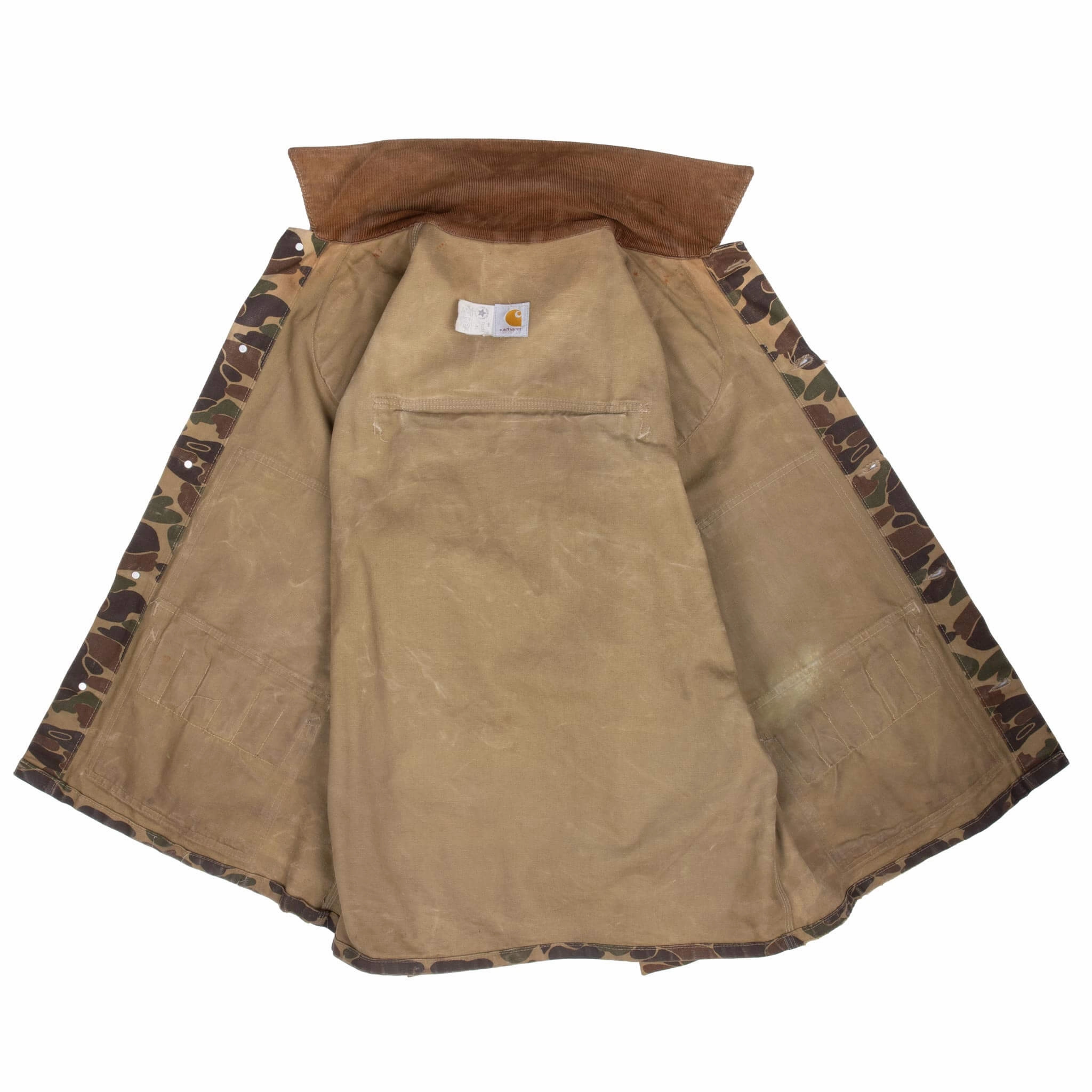 VINTAGE CARHARTT DUCK CAMO HUNTER JACKET CU253 SIZE XL MADE IN USA