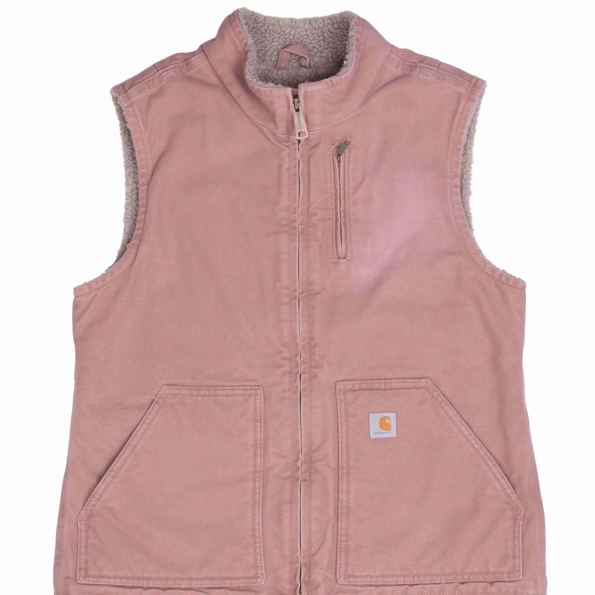 VINTAGE CARHARTT SHERPA LINED PINK WOMEN VEST JACKET WV001667 MEDIUM