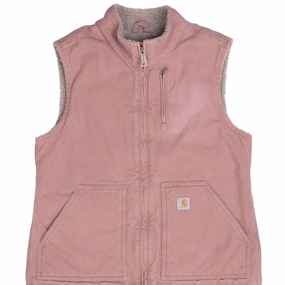 VINTAGE CARHARTT SHERPA LINED PINK WOMEN VEST JACKET WV001667 MEDIUM