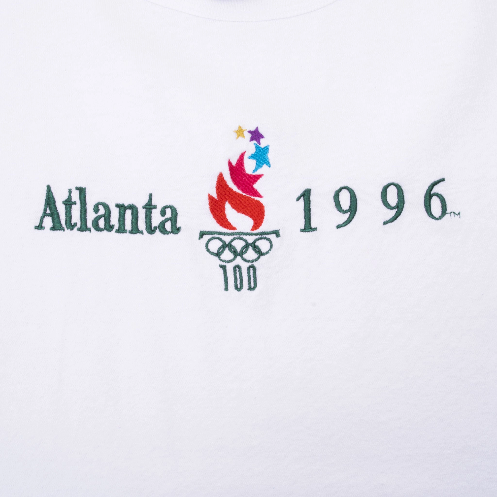 VINTAGE CHAMPION ATLANTA OLYMPICS 1996 WHITE TEE SHIRT 2XL MADE IN USA