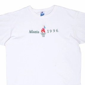 VINTAGE CHAMPION ATLANTA OLYMPICS 1996 WHITE TEE SHIRT 2XL MADE IN USA