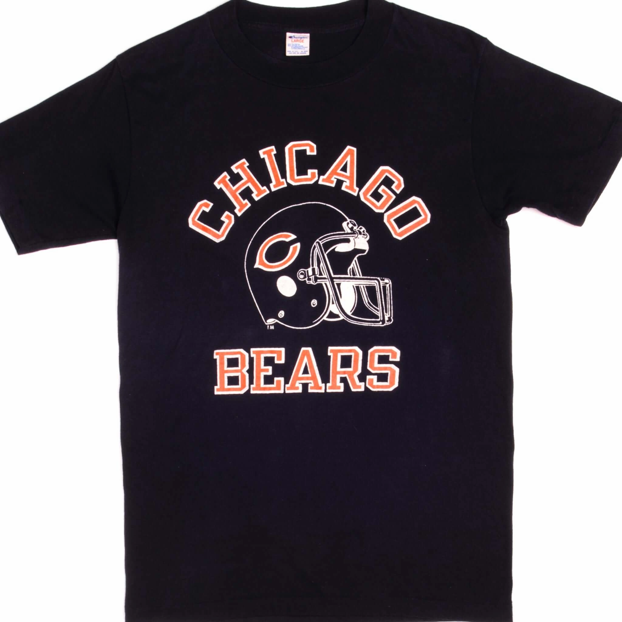 VINTAGE CHAMPION NFL CHICAGO BEARS FLUTIE TEE SHIRT 1980S MEDIUM MADE IN USA