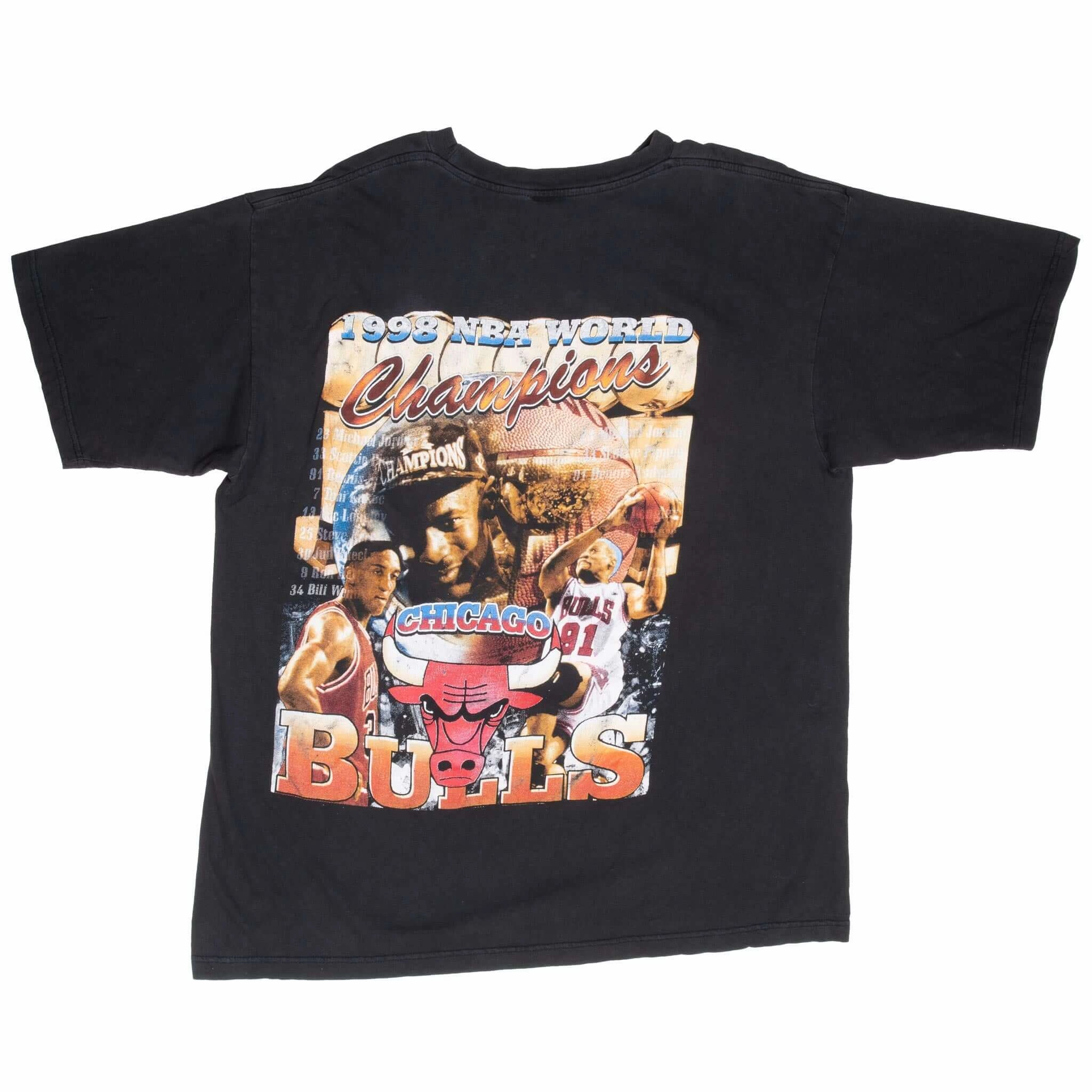 VINTAGE CHICAGO BULLS BOOTLEG CHAMPIONS JORDAN 1998 TEE SHIRT XL