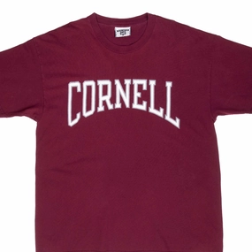 VINTAGE CORNELL UNIVERSITY BURGUNDY TEE SHIRT 1990S XL MADE IN USA