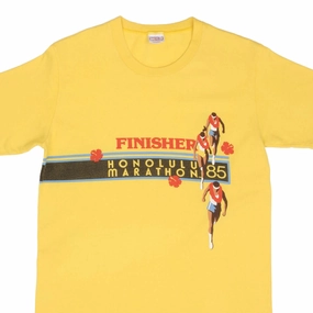 VINTAGE CRAZY SHIRT HONOLULU MARATHON FINISHER 1985 TEE SHIRT SMALL MADE IN USA