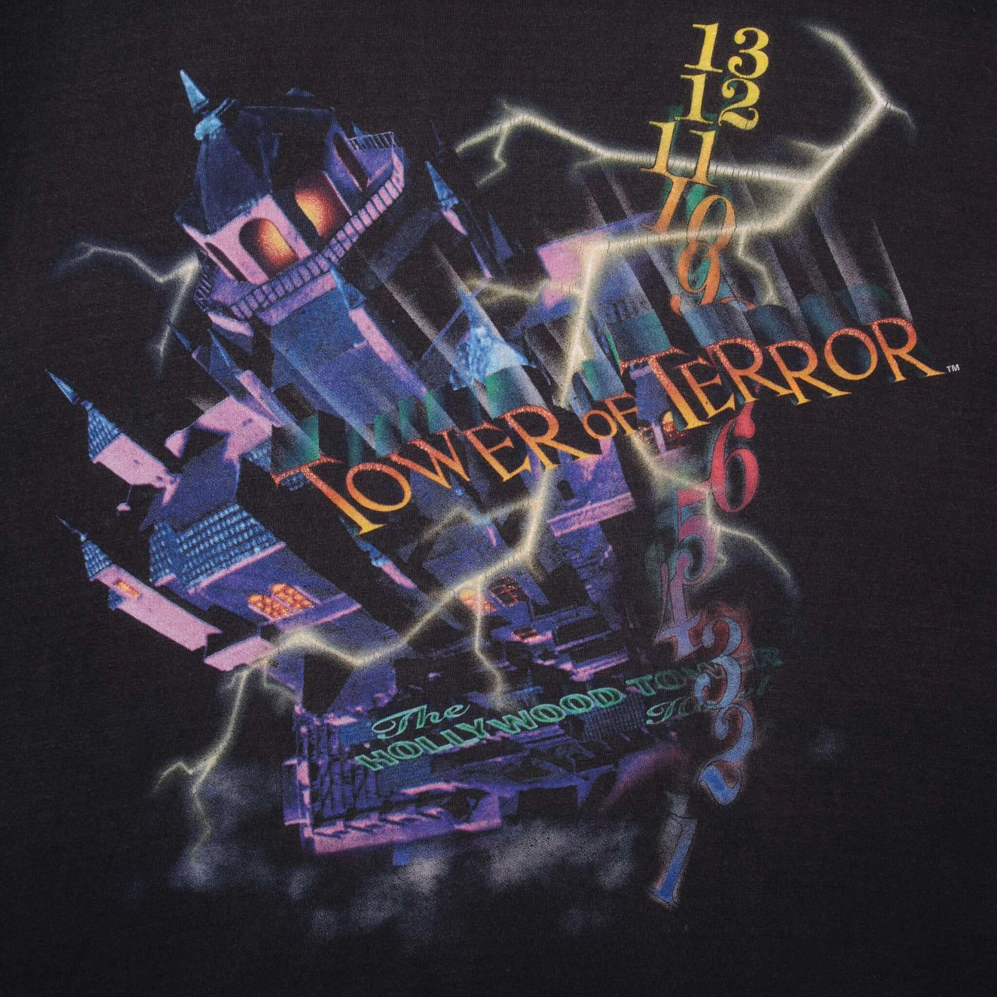VINTAGE DISNEY HOLLYWOOD TOWER OF TERROR 1990S TEE SHIRT MEDIUM MADE IN USA