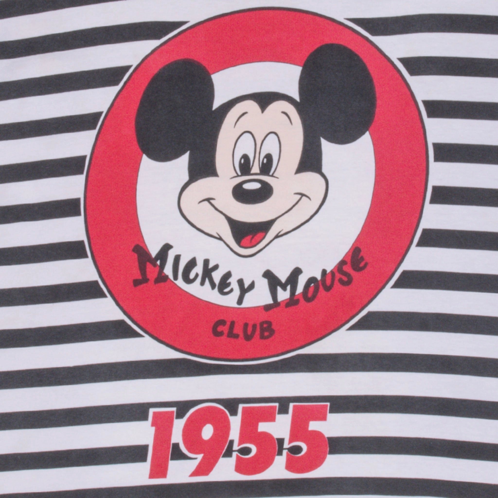 VINTAGE DISNEY MICKEY MOUSE CLUB 1955 STRIPPED TEE SHIRT 1990S LARGE