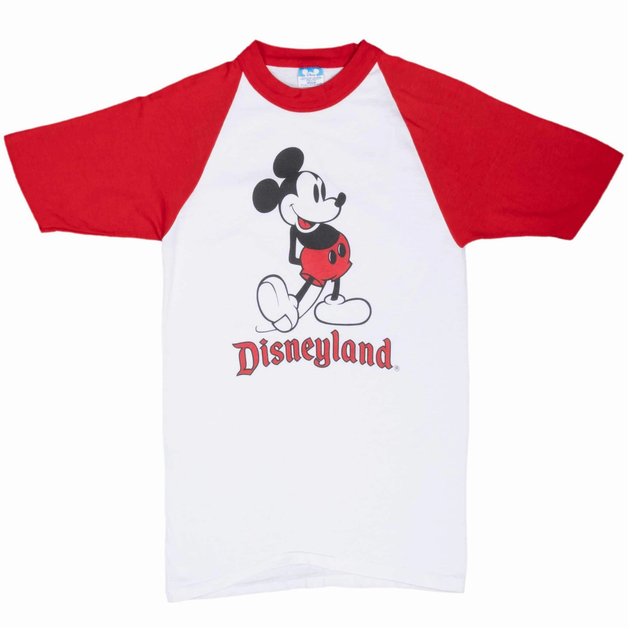 VINTAGE DISNEY MICKEY MOUSE DISNEYLAND RAGLAN 1990S TEE SHIRT XS MADE IN USA