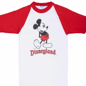 VINTAGE DISNEY MICKEY MOUSE DISNEYLAND RAGLAN 1990S TEE SHIRT XS MADE IN USA