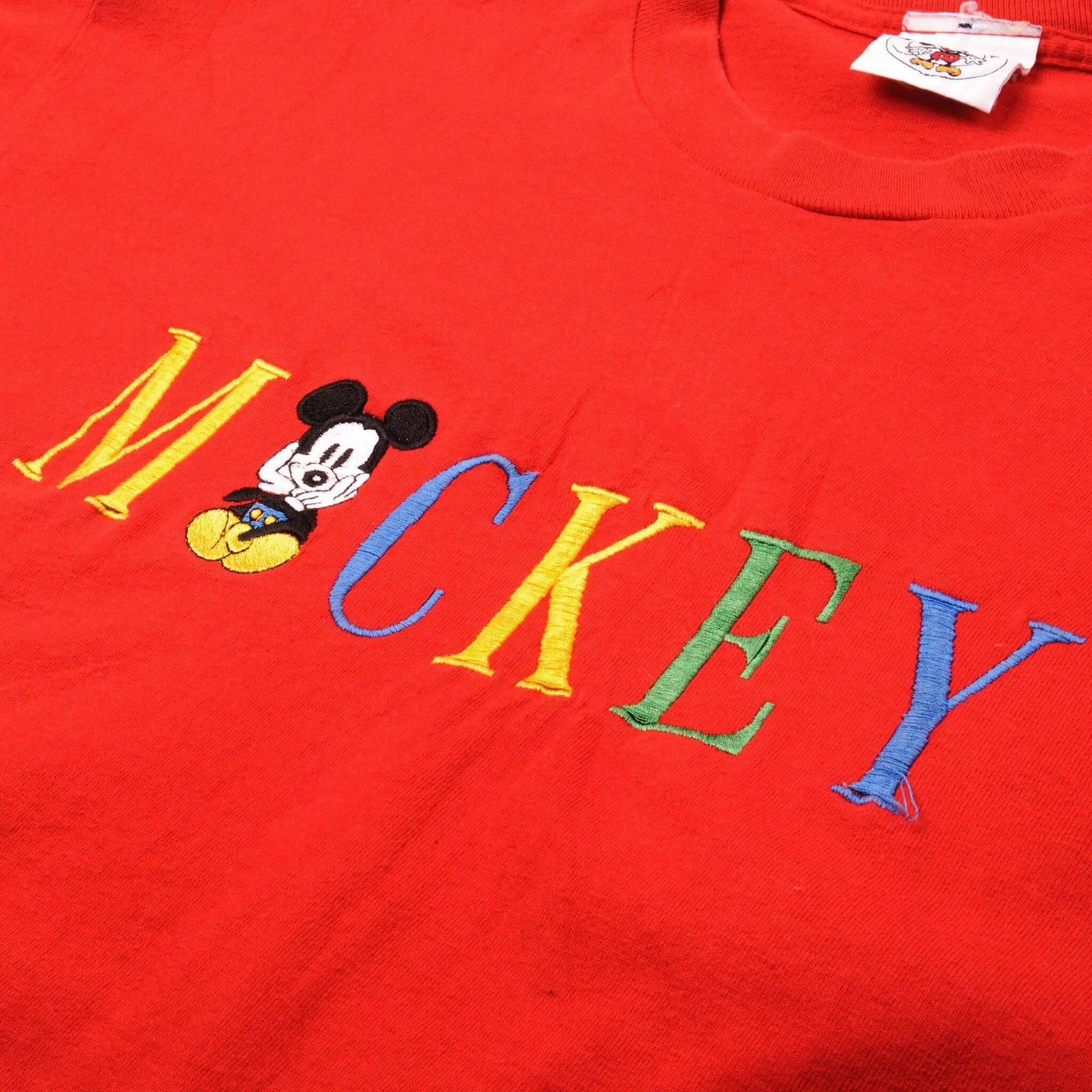 VINTAGE DISNEY MICKEY TEE SHIRT WITH EMBROIDERED LOGO SIZE XL MADE IN USA
