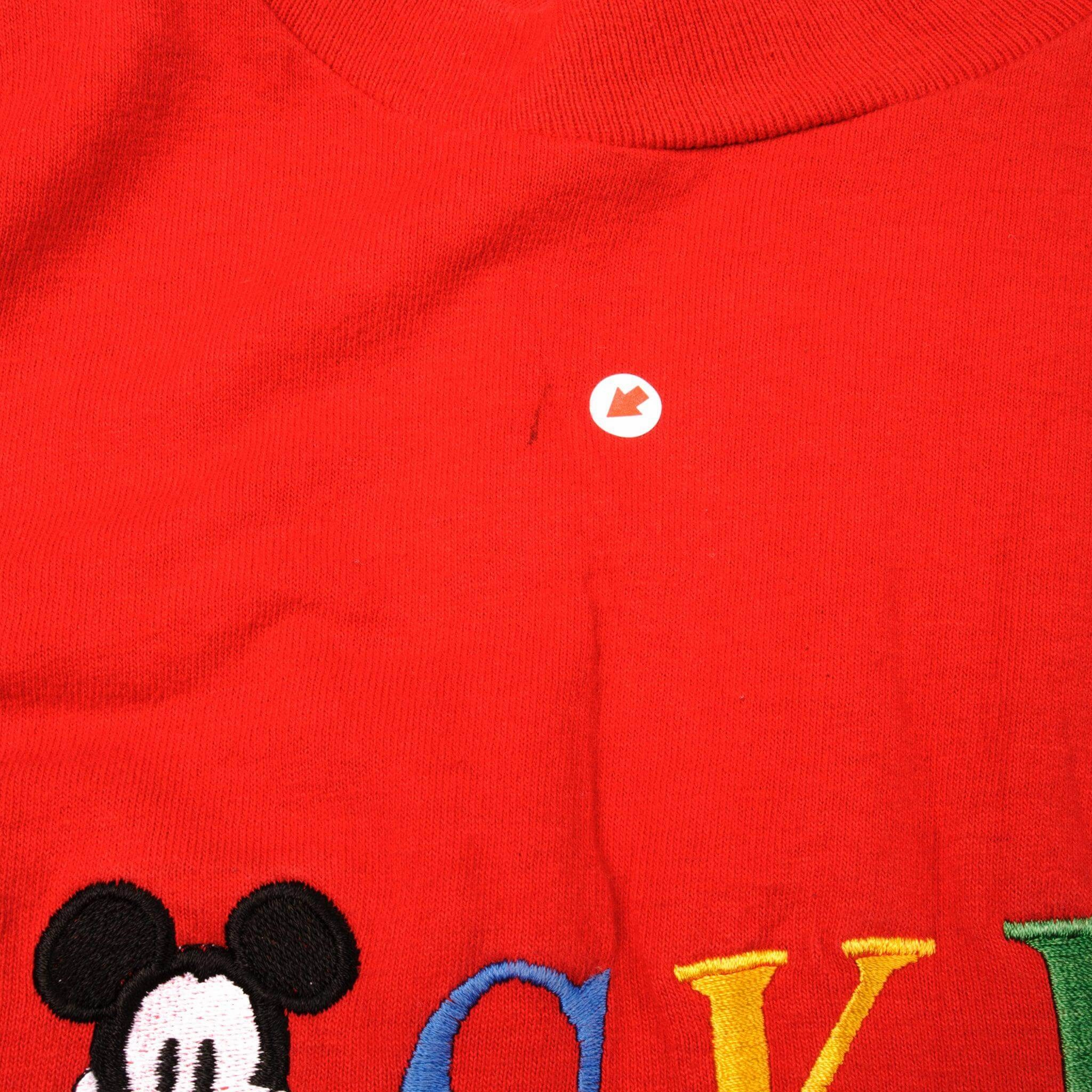 VINTAGE DISNEY MICKEY TEE SHIRT WITH EMBROIDERED LOGO SIZE XL MADE IN USA