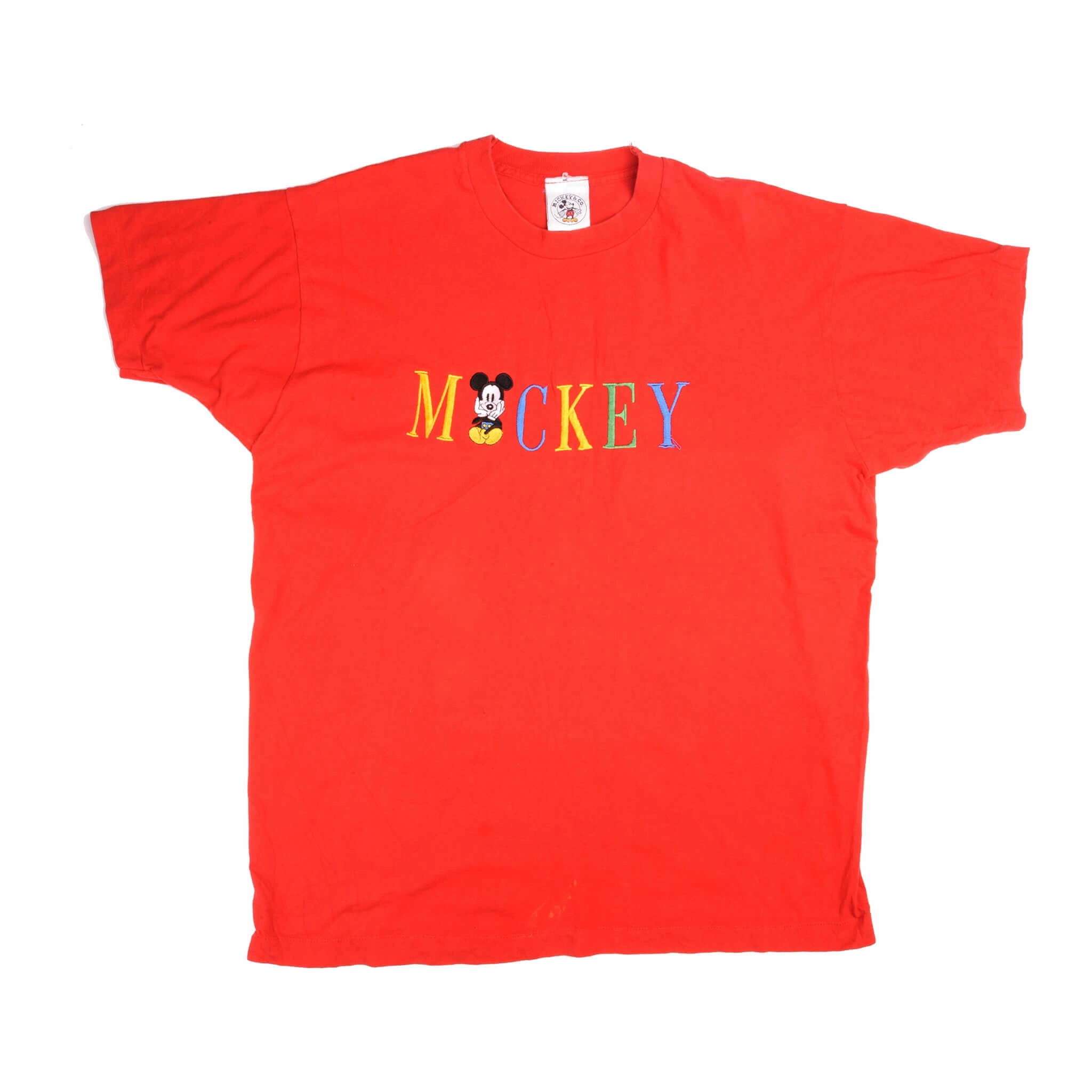 VINTAGE DISNEY MICKEY TEE SHIRT WITH EMBROIDERED LOGO SIZE XL MADE IN USA