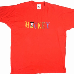 VINTAGE DISNEY MICKEY TEE SHIRT WITH EMBROIDERED LOGO SIZE XL MADE IN USA