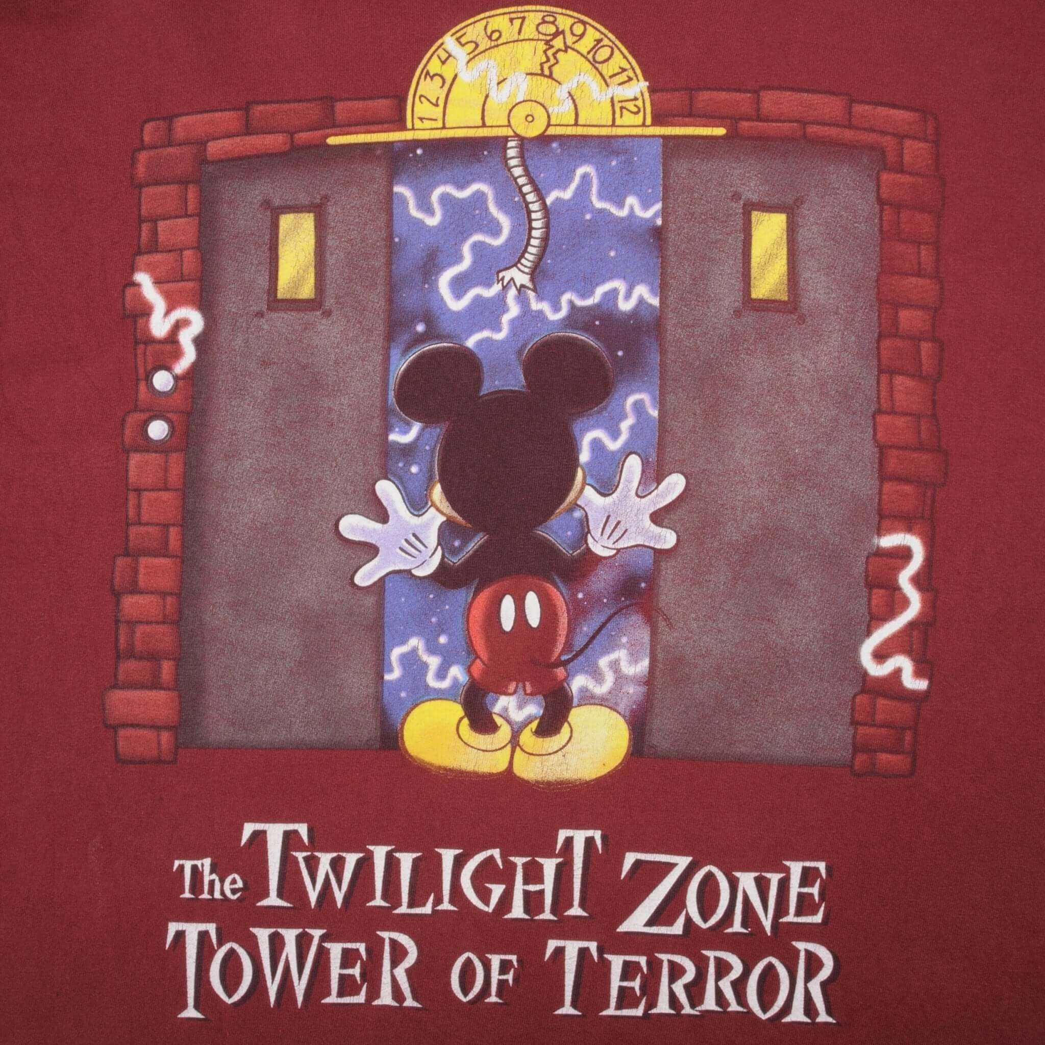 VINTAGE DISNEY THE TWILIGHT ZONE TOWER OF TERROR 1990S TEE SHIRT 2XL MADE IN USA