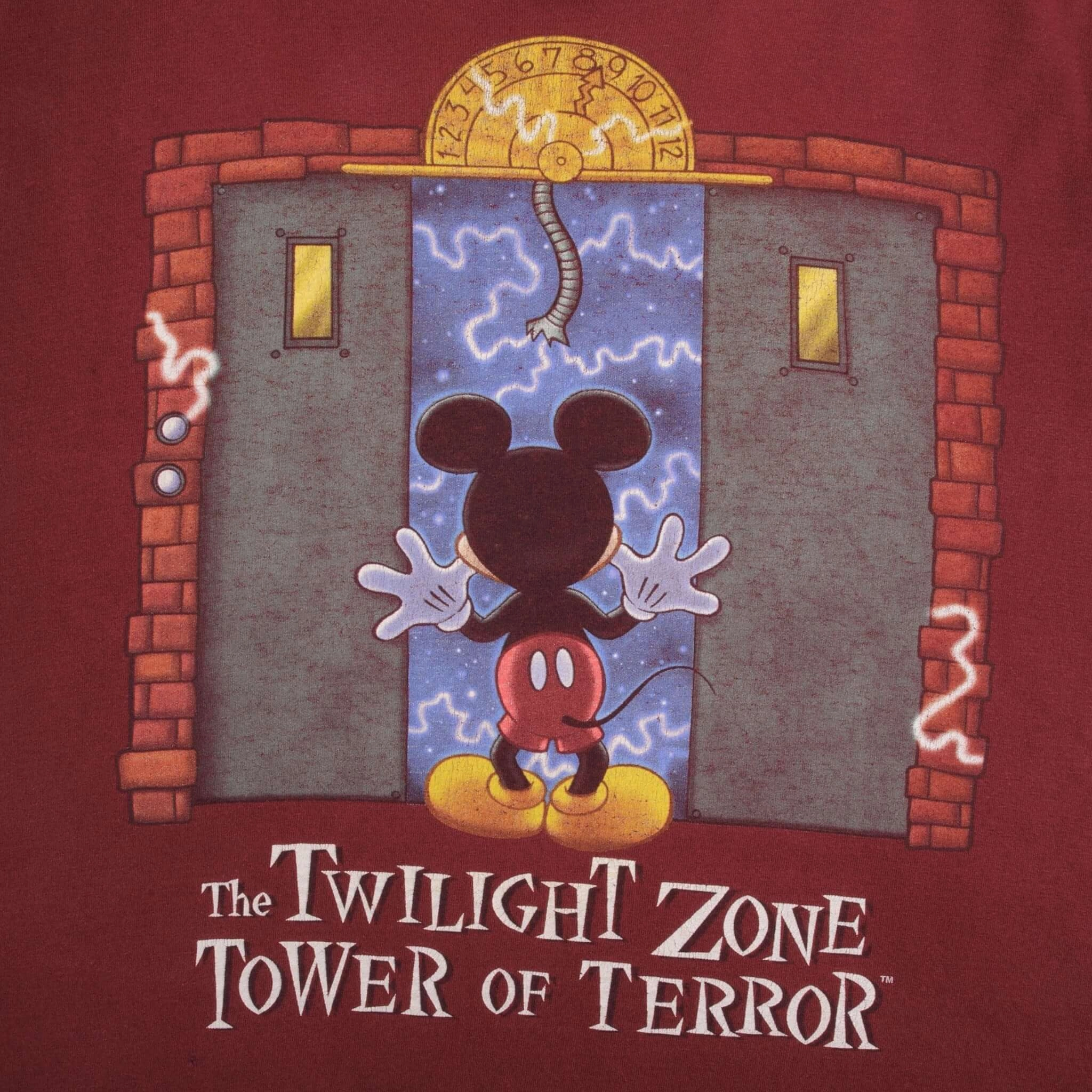 VINTAGE DISNEY THE TWILIGHT ZONE TOWER OF TERROR 1990S TEE SHIRT LARGE MADE USA