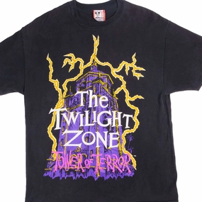 VINTAGE DISNEY THE TWILIGHT ZONE TOWER OF TERROR 90S TEE SHIRT SIZE LARGE MADE IN USA